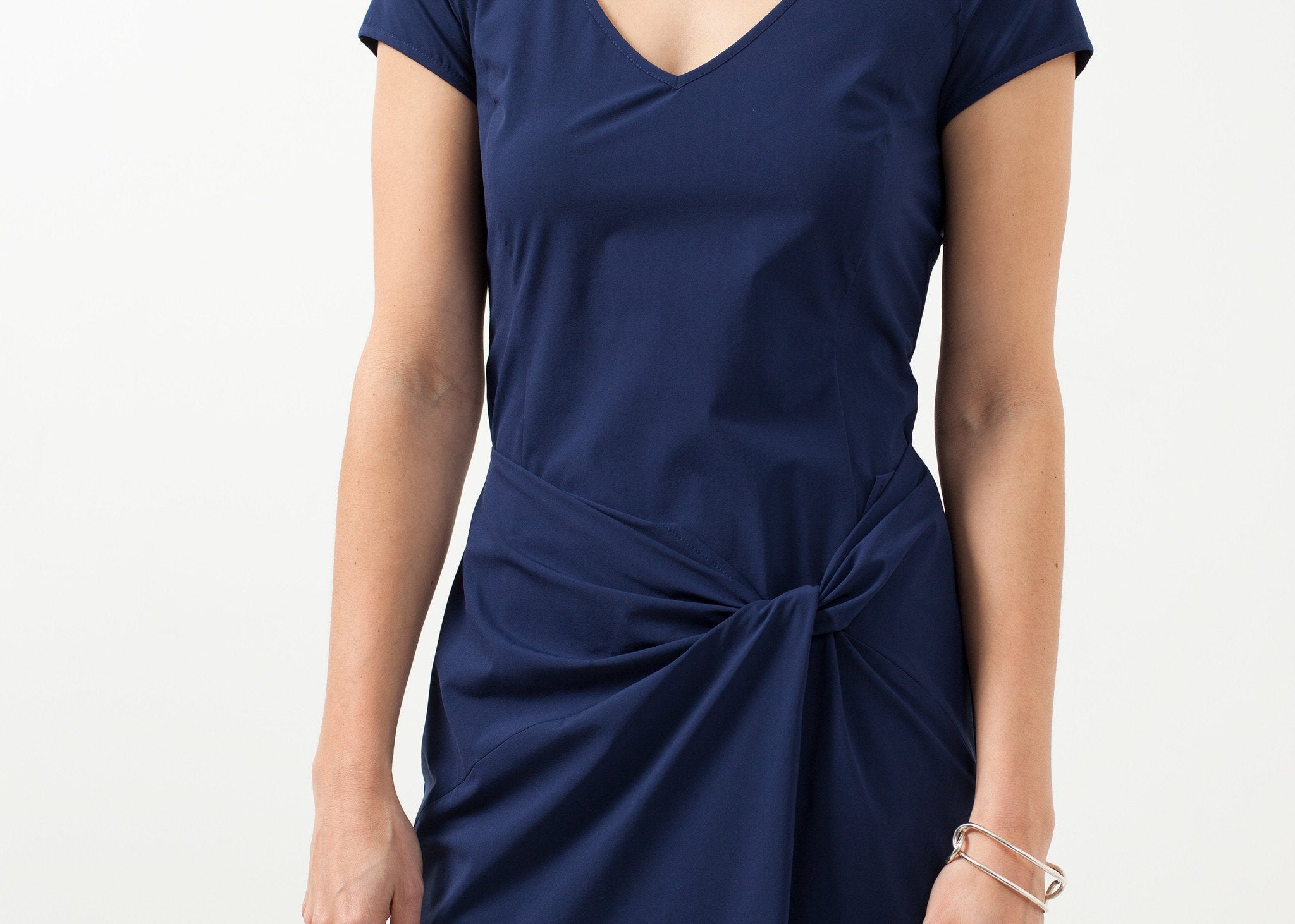 V-Neck Twist Dress|women's dresses[option1]|[option2]|[option3] - hello