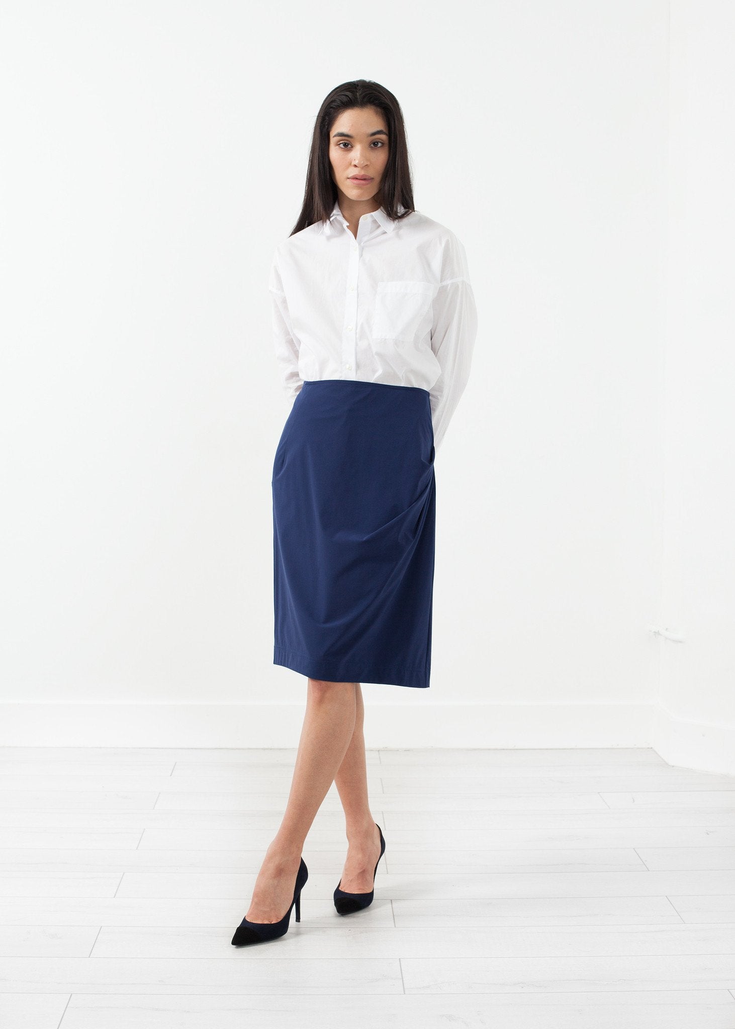 Side Ruche Skirt|women's skirts[option1]|[option2]|[option3] - hello