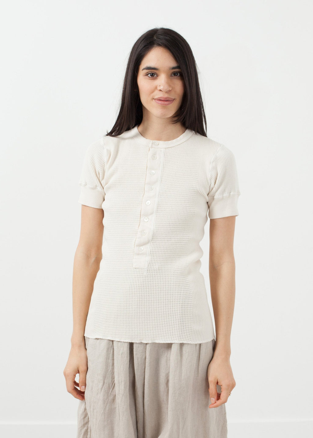 Waffle Henley|women's tops[option1]|[option2]|[option3] - hello