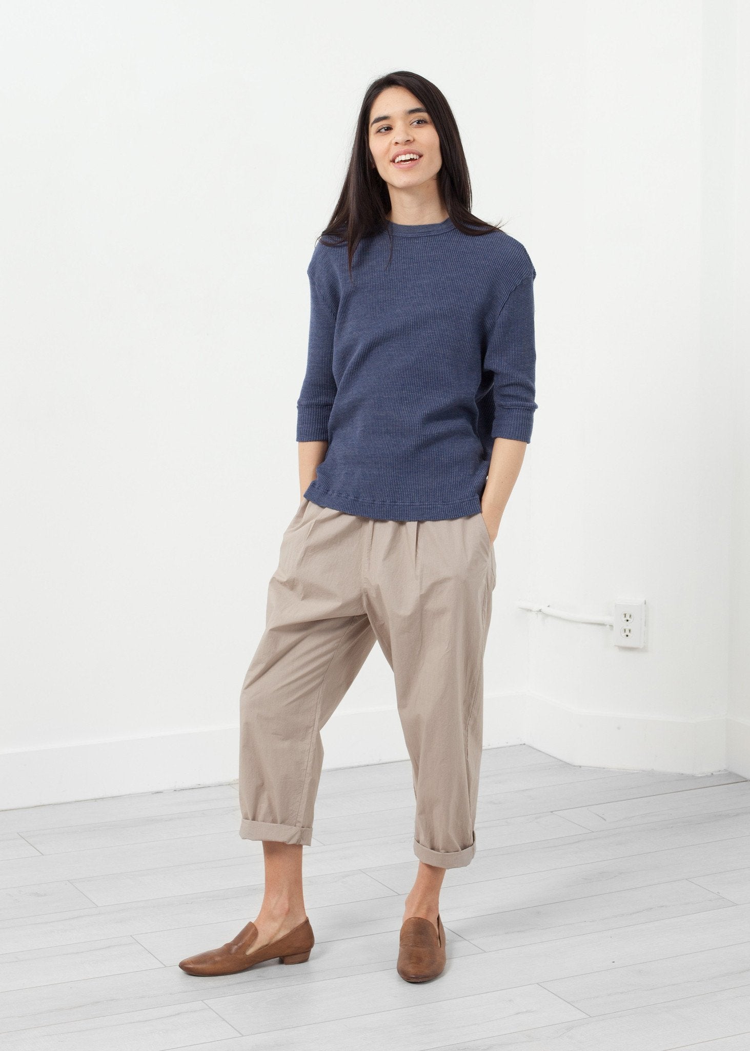 Melange Waffle Top|women's tops[option1]|[option2]|[option3] - hello