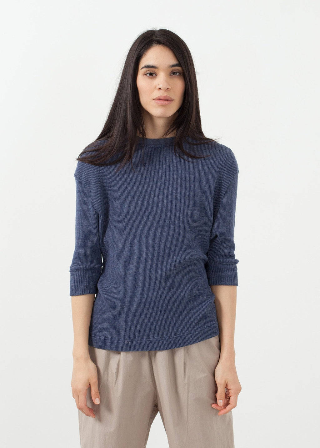 Melange Waffle Top|women's tops[option1]|[option2]|[option3] - hello
