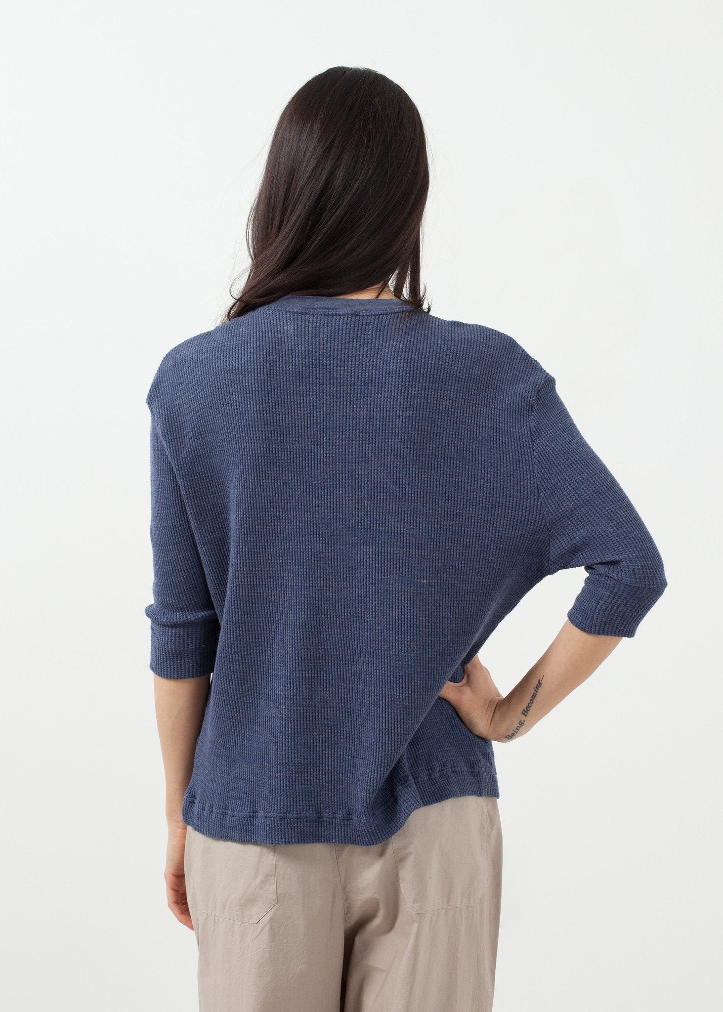 Melange Waffle Top|women's tops[option1]|[option2]|[option3] - hello