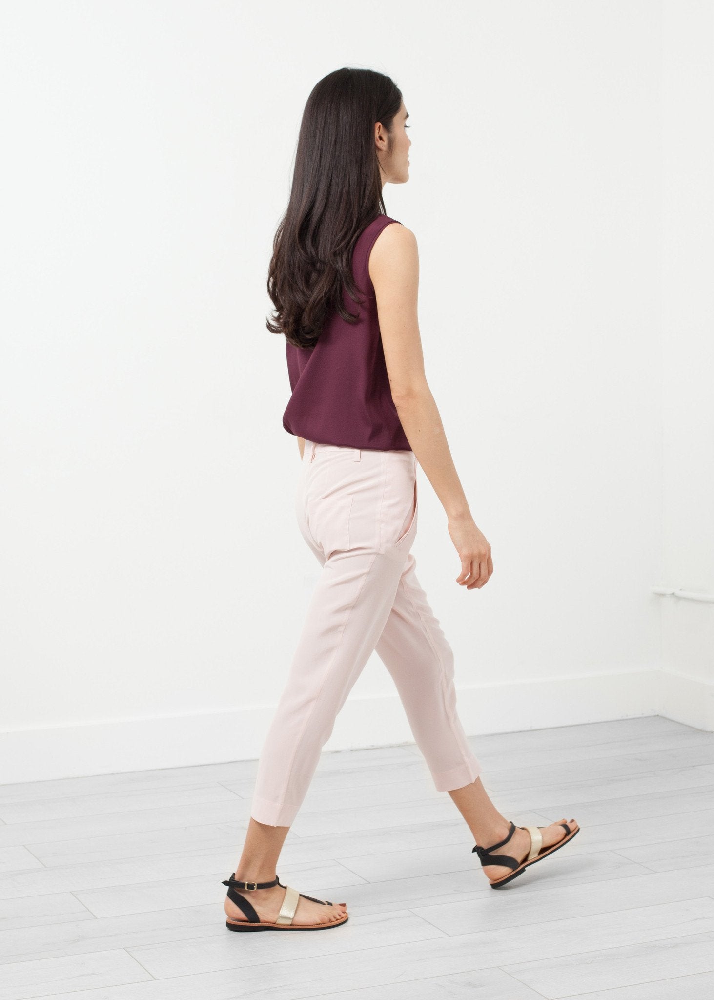Silk Drop Crotch Pant|women's pants[option1]|[option2]|[option3] - hello