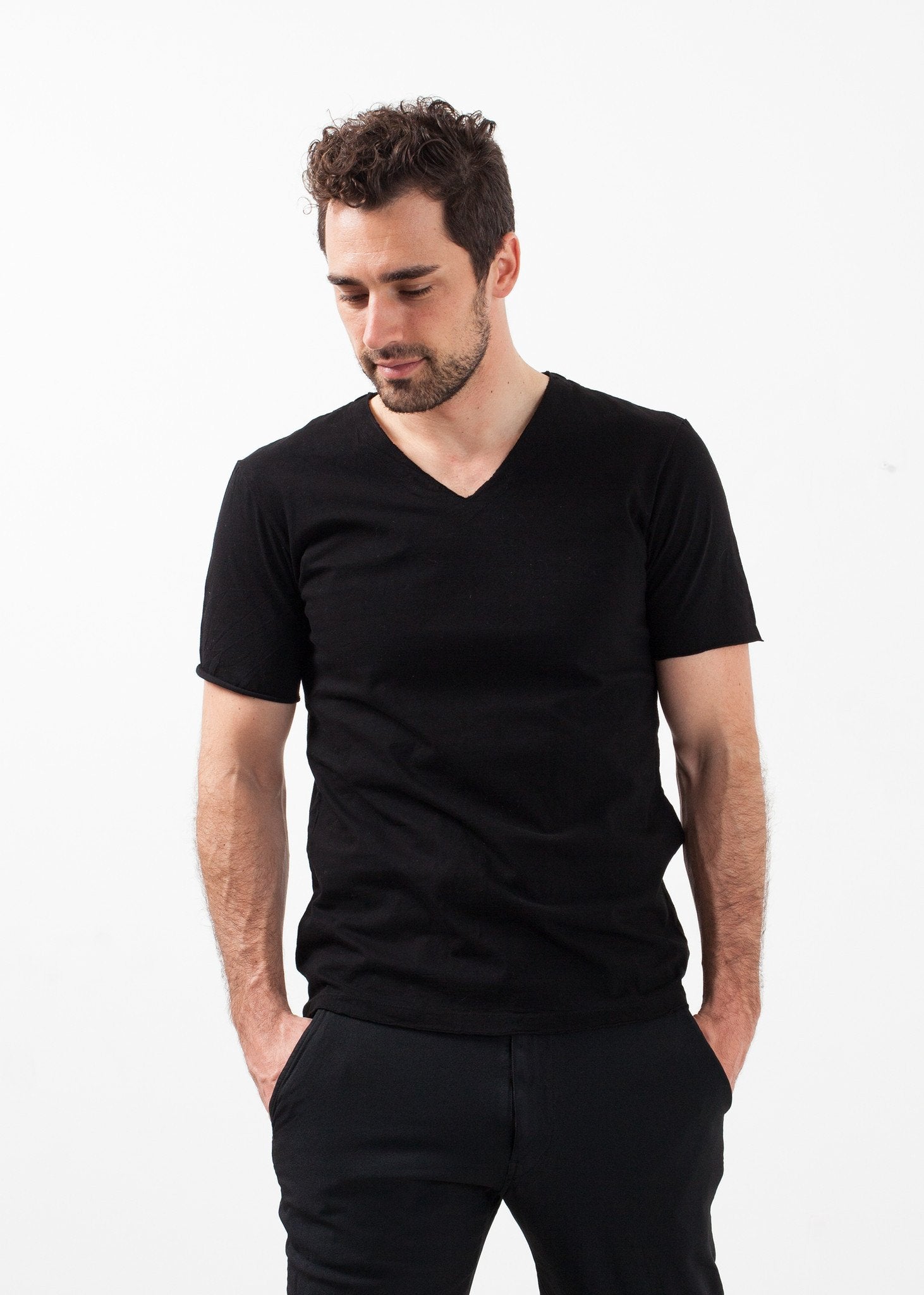 V-Neck Tee|men's t-shirts[option1]|[option2]|[option3] - hello