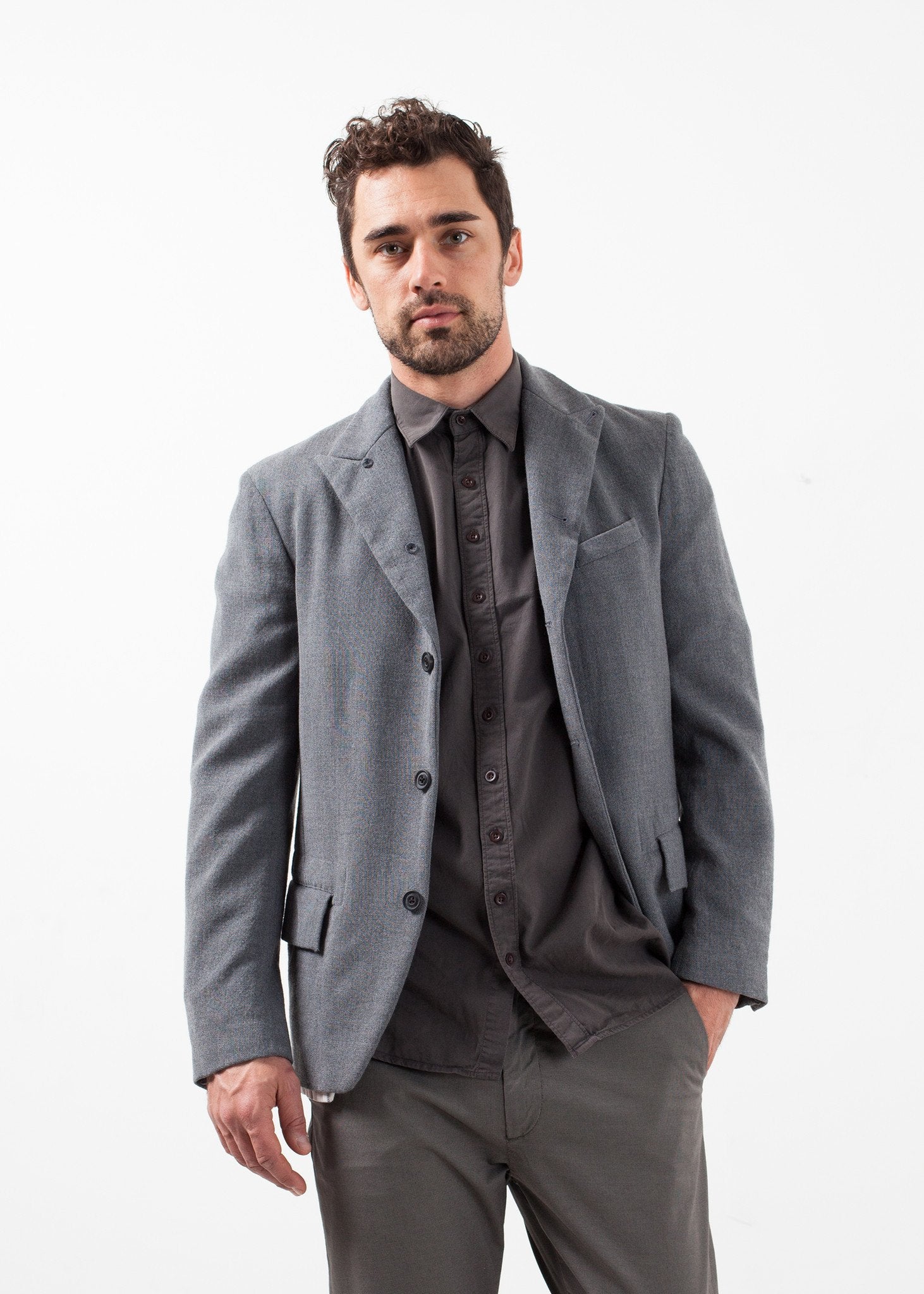 Washed Wool Blazer|men's coats & jackets[option1]|[option2]|[option3] - hello