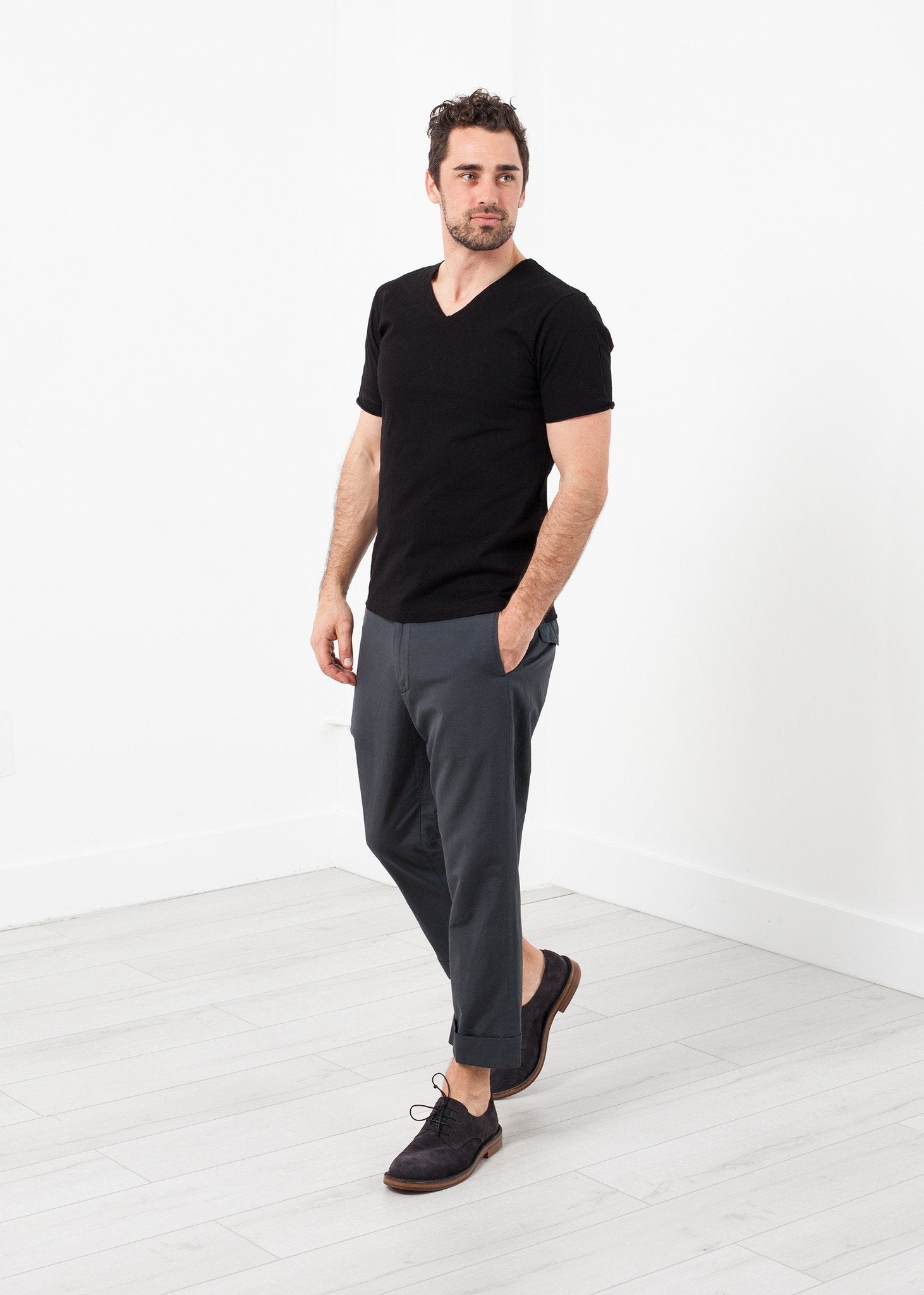Flat Front Cuffed Trouser|men's trousers[option1]|[option2]|[option3] - hello