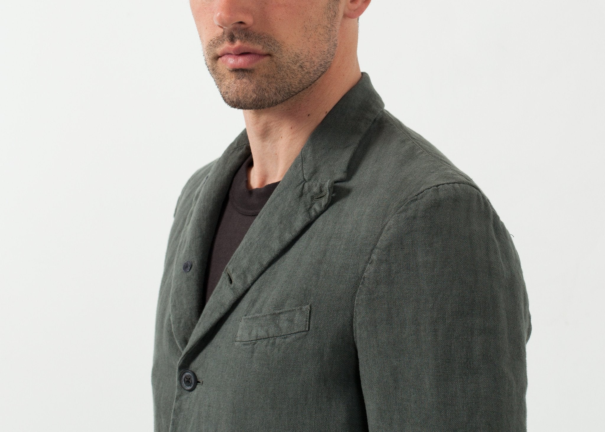 Five Button Cotton Blazer|men's coats & jackets[option1]|[option2]|[option3] - hello