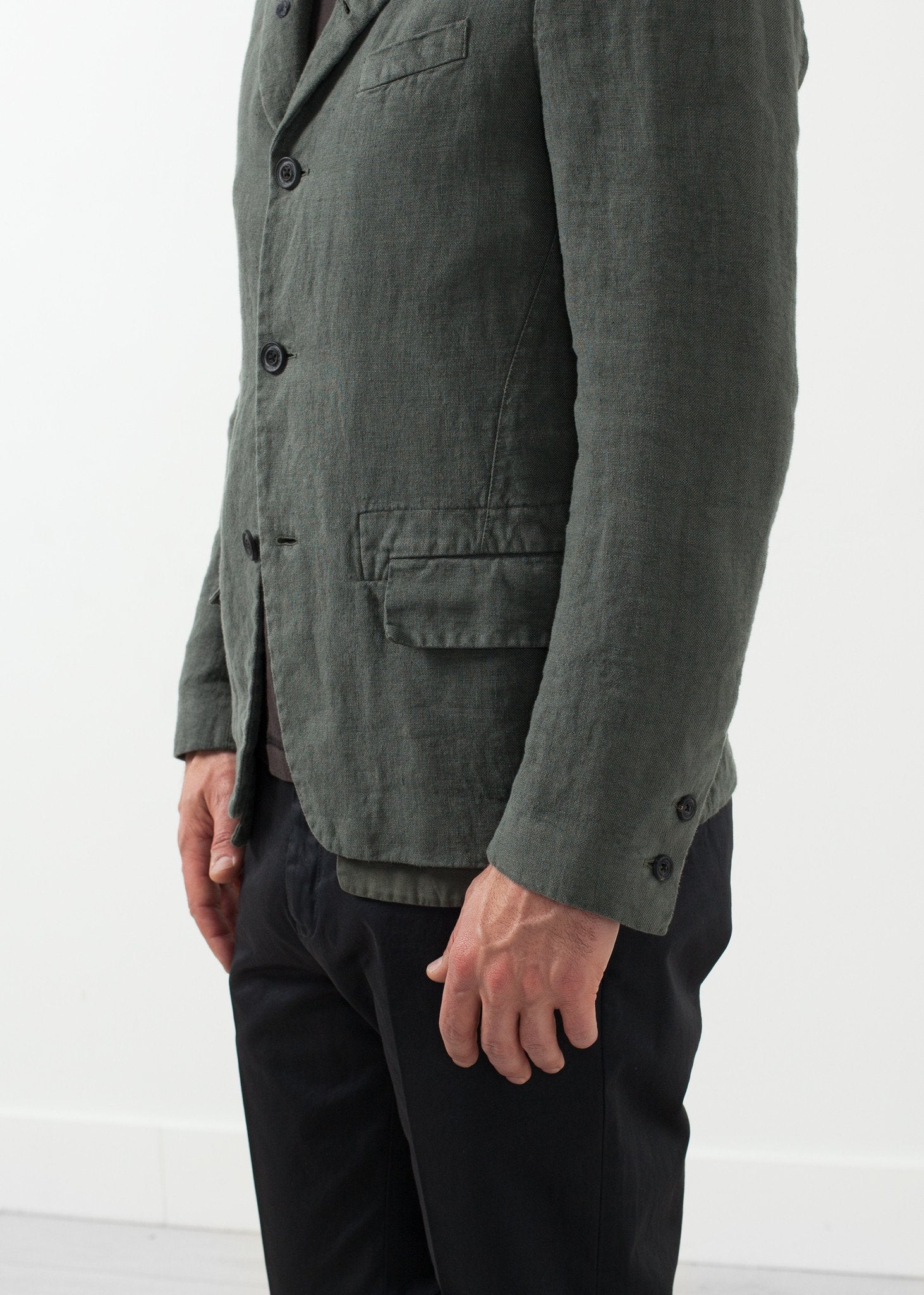 Five Button Cotton Blazer|men's coats & jackets[option1]|[option2]|[option3] - hello