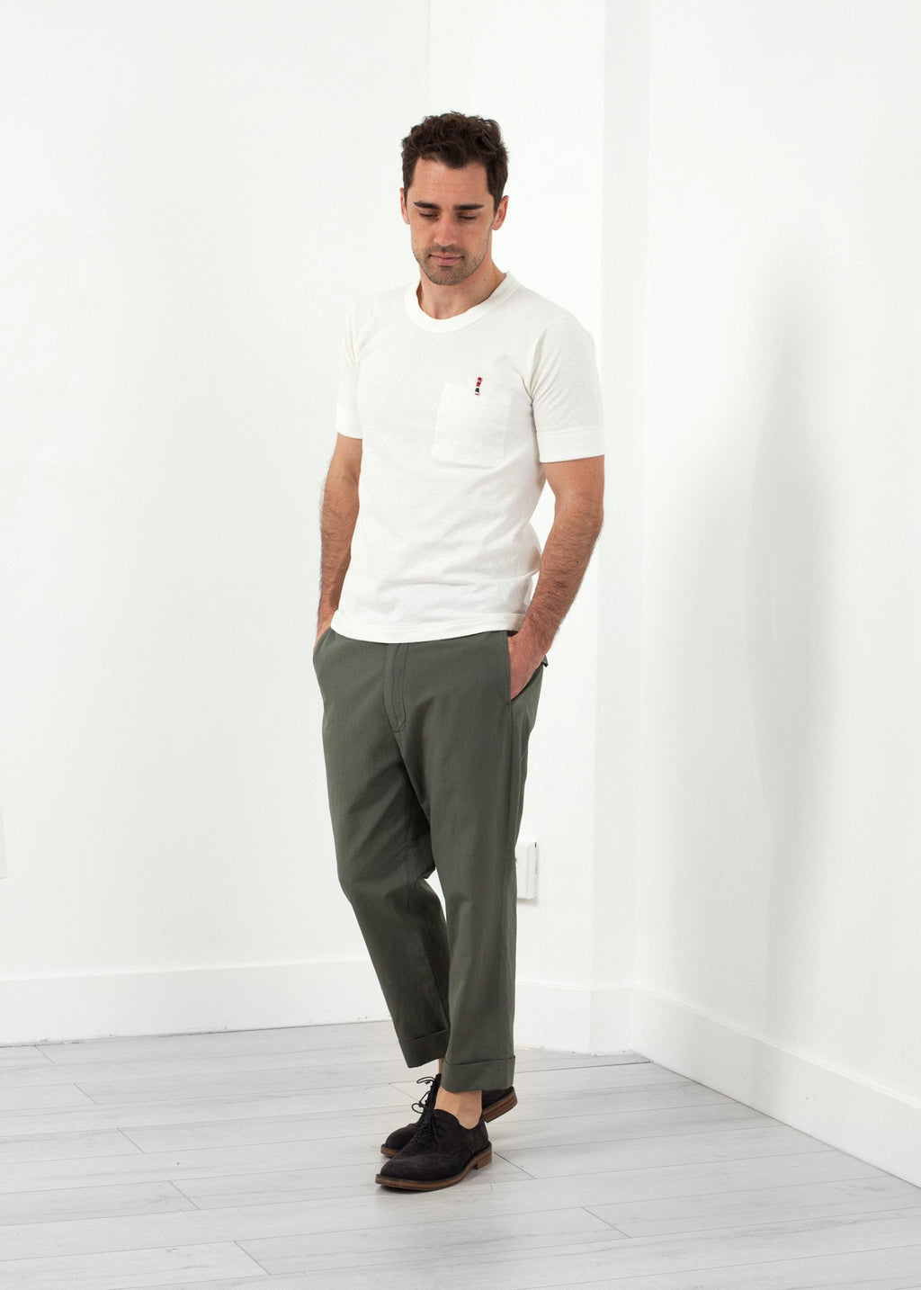 Flat Front Cuffed Trouser|men's trousers[option1]|[option2]|[option3] - hello