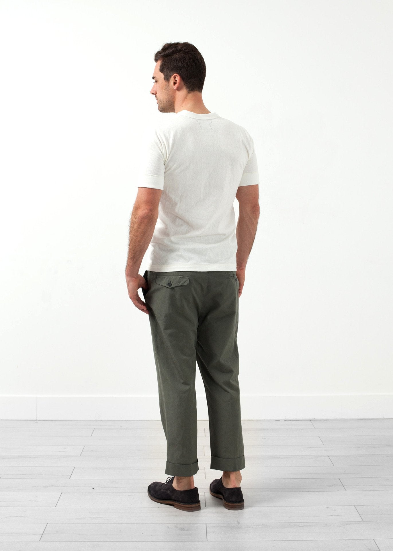 Flat Front Cuffed Trouser|men's trousers[option1]|[option2]|[option3] - hello