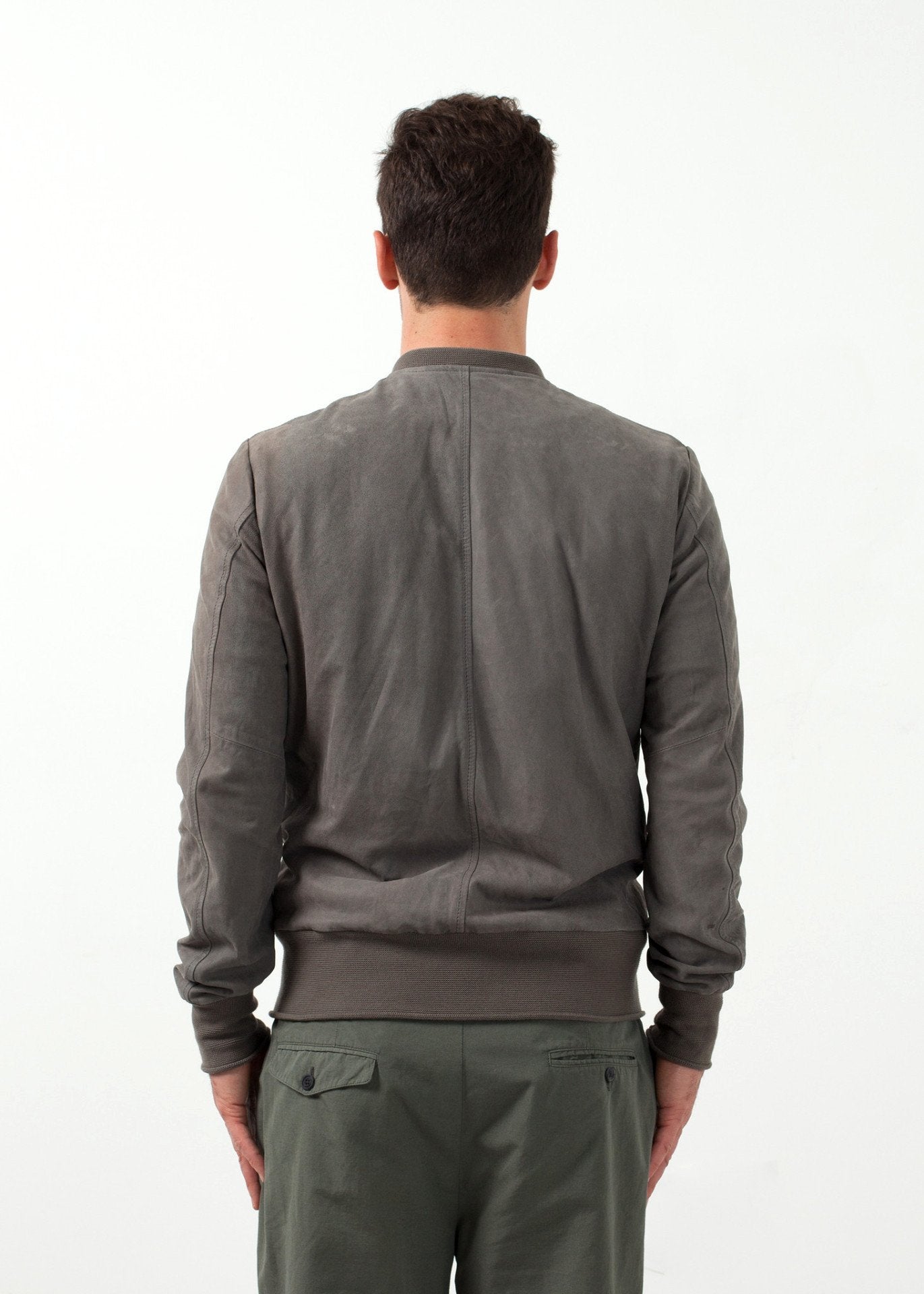 Leather Bomber Jacket in Dust|men's coats & jackets[option1]|[option2]|[option3] - hello