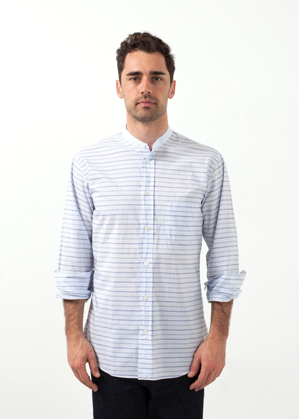 Mandarin Collar Formal Shirt|Mens Shirts[option1]|[option2]|[option3] - hello