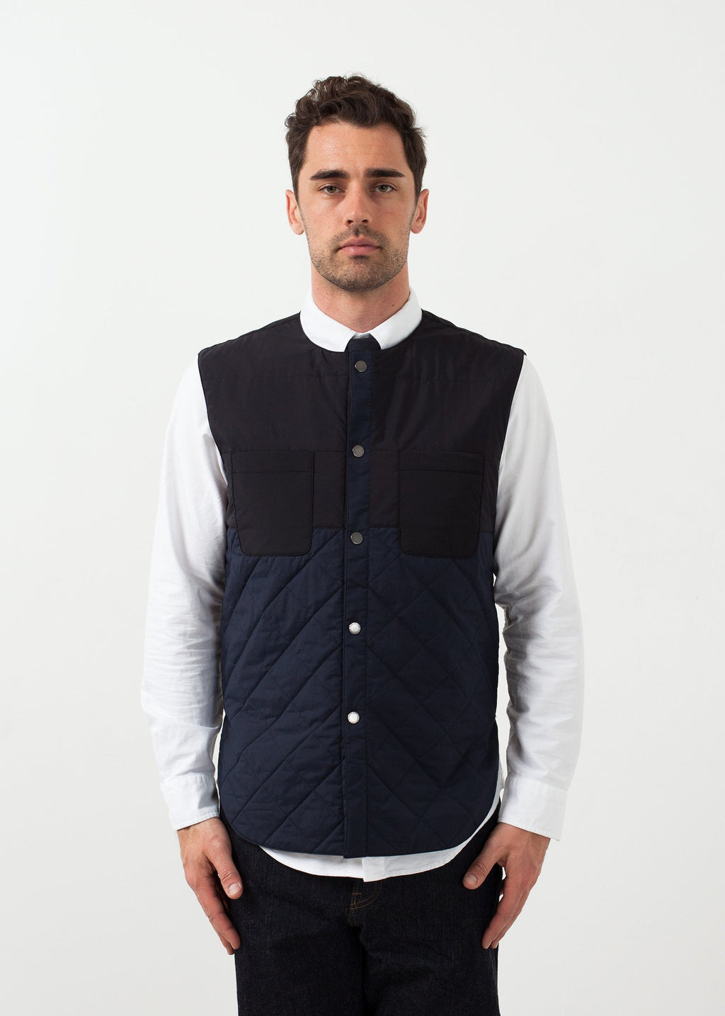 Reversible Quilted Vest|men's vests[option1]|[option2]|[option3] - hello