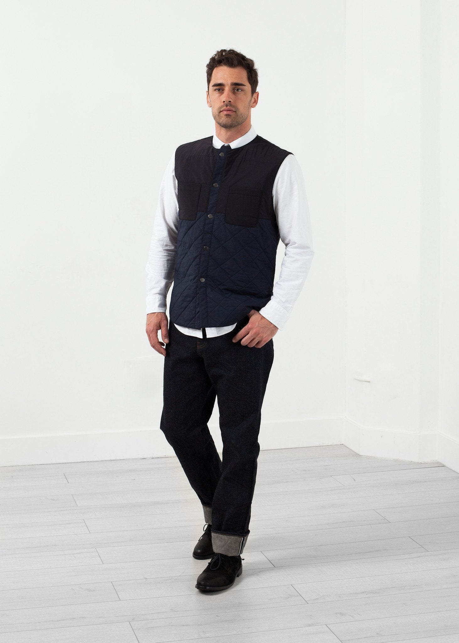 Reversible Quilted Vest|men's vests[option1]|[option2]|[option3] - hello