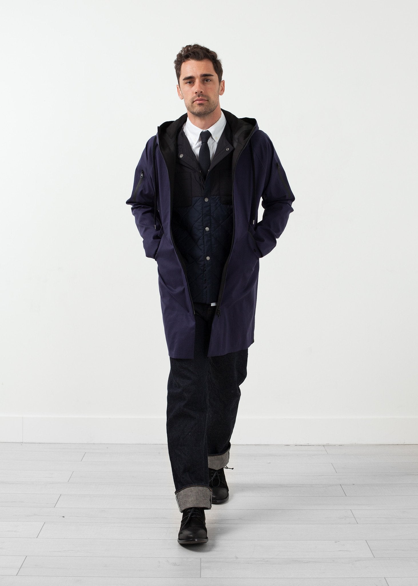 Contrast Parka|men's coats & jackets[option1]|[option2]|[option3] - hello