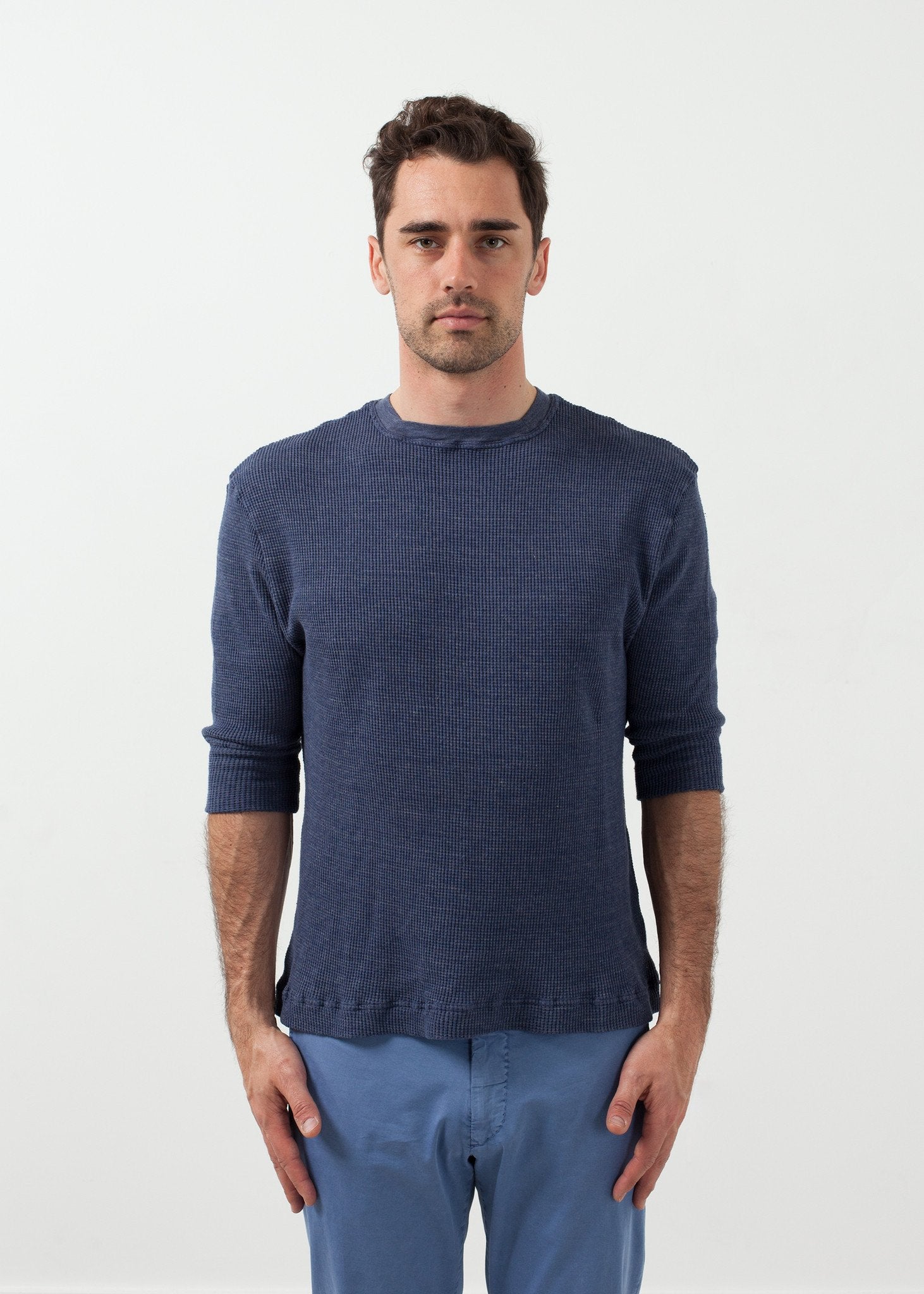 Melange Waffle Top|women's tops[option1]|[option2]|[option3] - hello