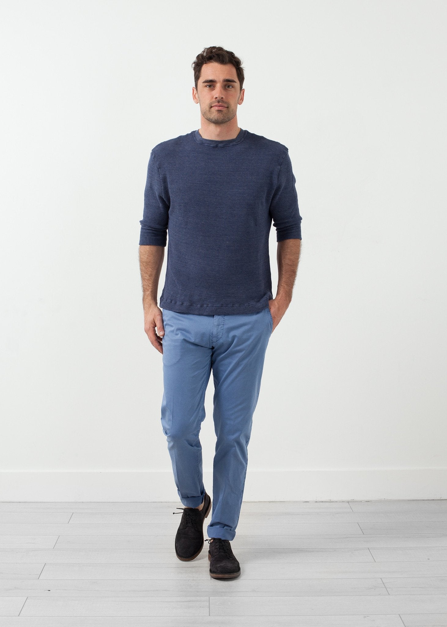 Melange Waffle Top|women's tops[option1]|[option2]|[option3] - hello