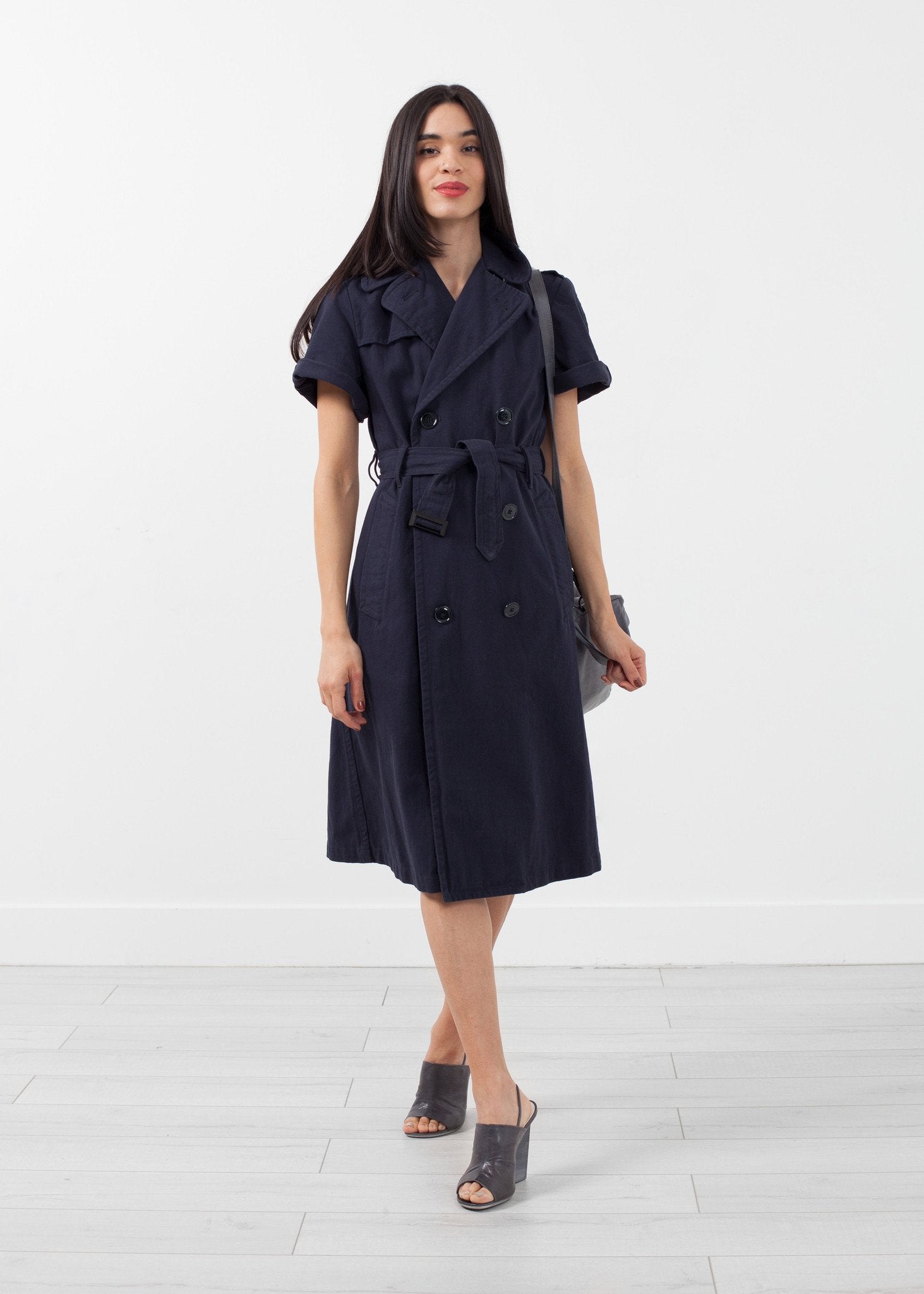 Rolled Sleeve Trenchcoat|women's coats & jackets[option1]|[option2]|[option3] - hello