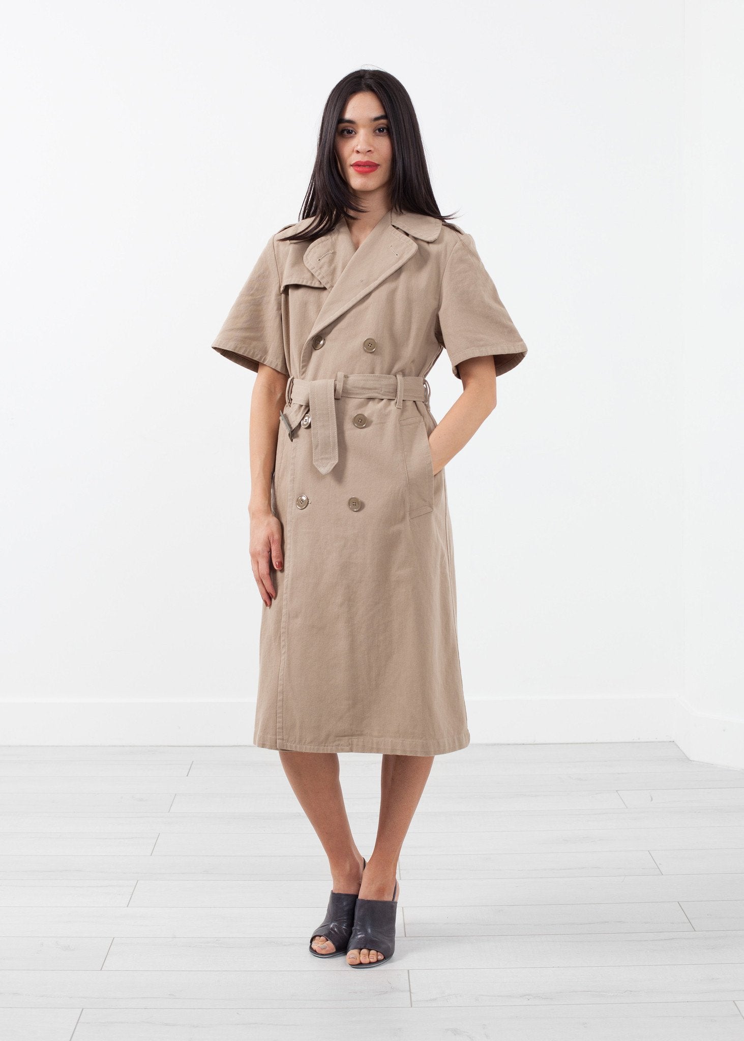 Rolled Sleeve Trenchcoat|women's coats & jackets[option1]|[option2]|[option3] - hello