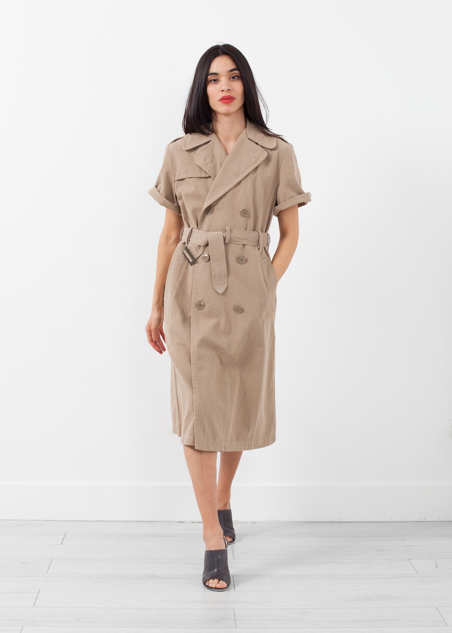 Rolled Sleeve Trenchcoat|women's coats & jackets[option1]|[option2]|[option3] - hello