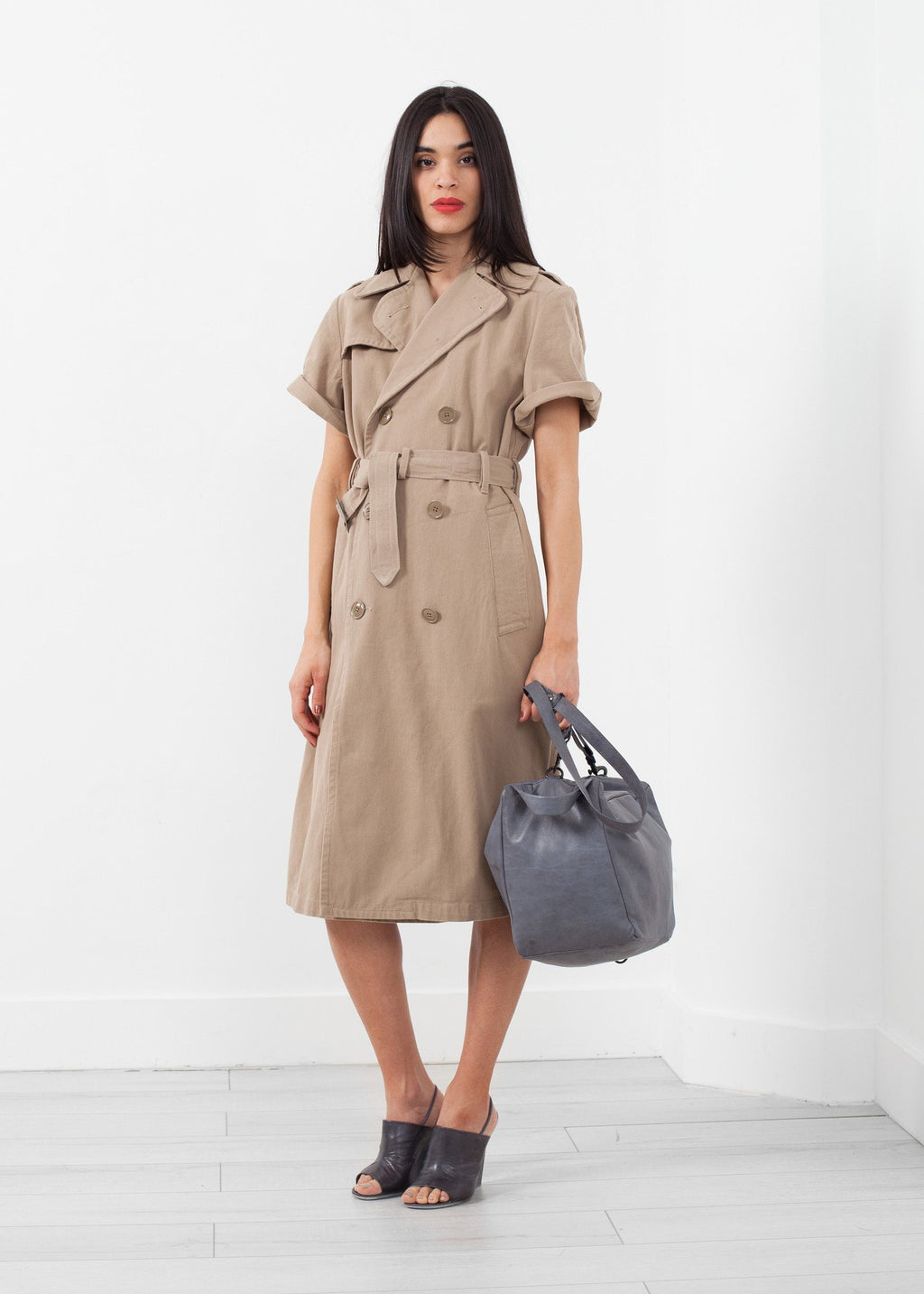 Rolled Sleeve Trenchcoat|women's coats & jackets[option1]|[option2]|[option3] - hello