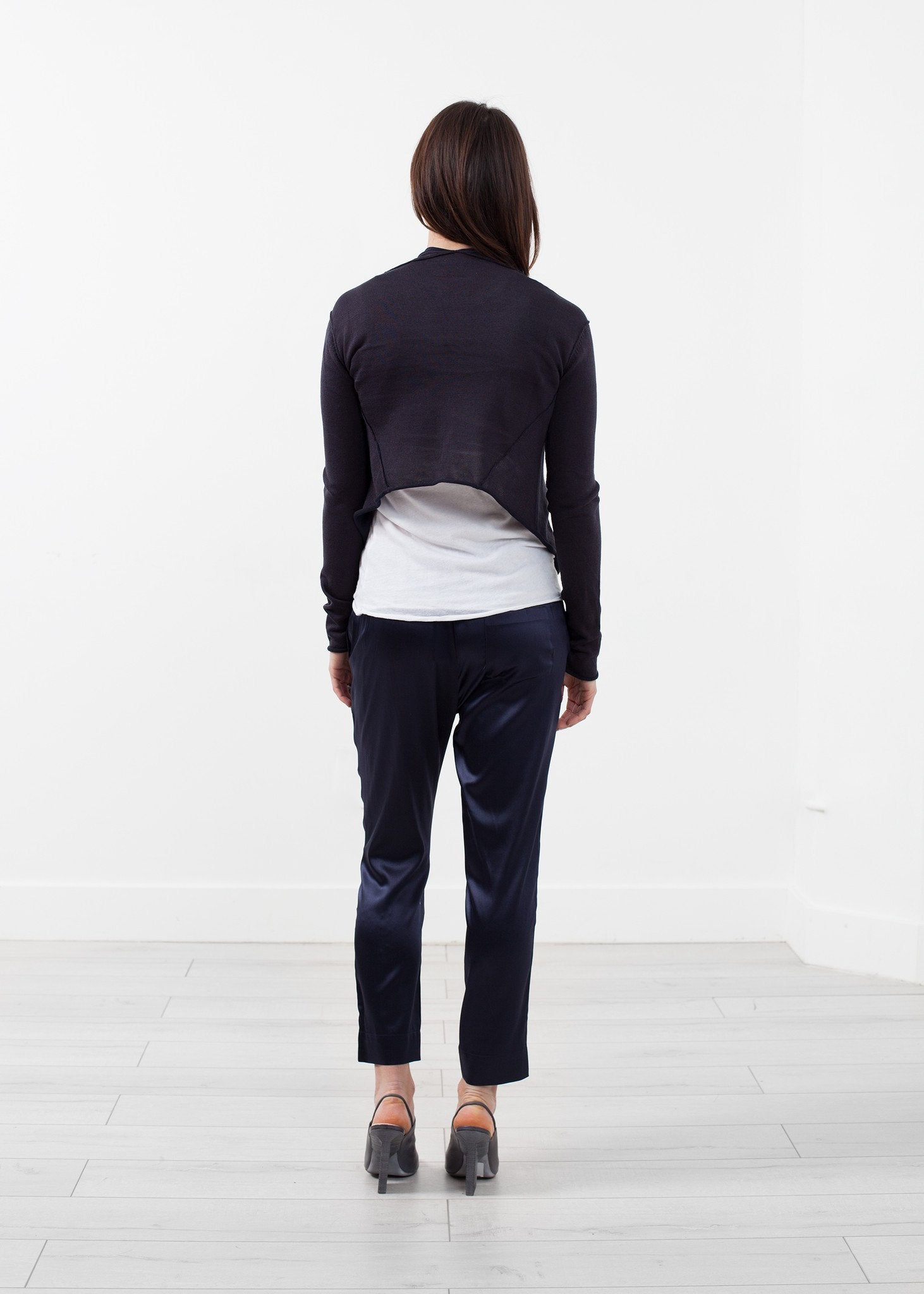 Draped Neck Cardigan|women's knitwear[option1]|[option2]|[option3] - hello