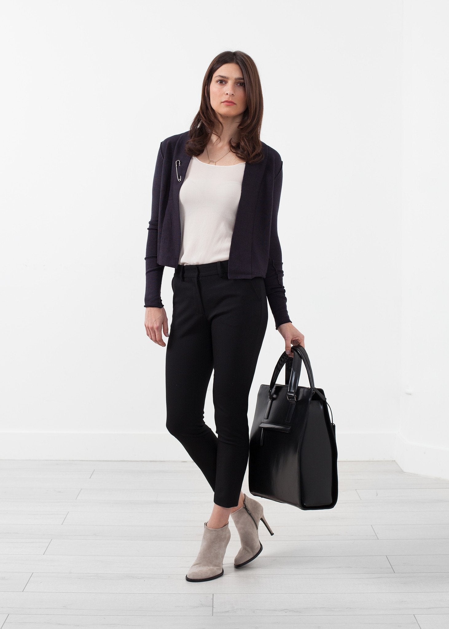 Cropped Shawl Cardigan|women's knitwear[option1]|[option2]|[option3] - hello