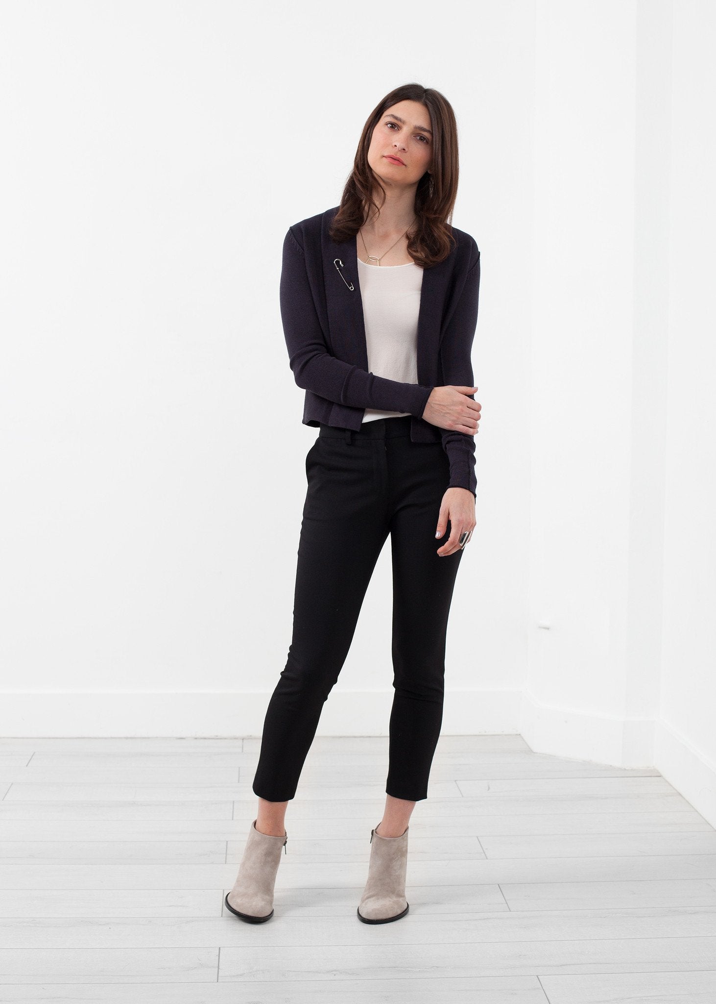 Cropped Shawl Cardigan|women's knitwear[option1]|[option2]|[option3] - hello