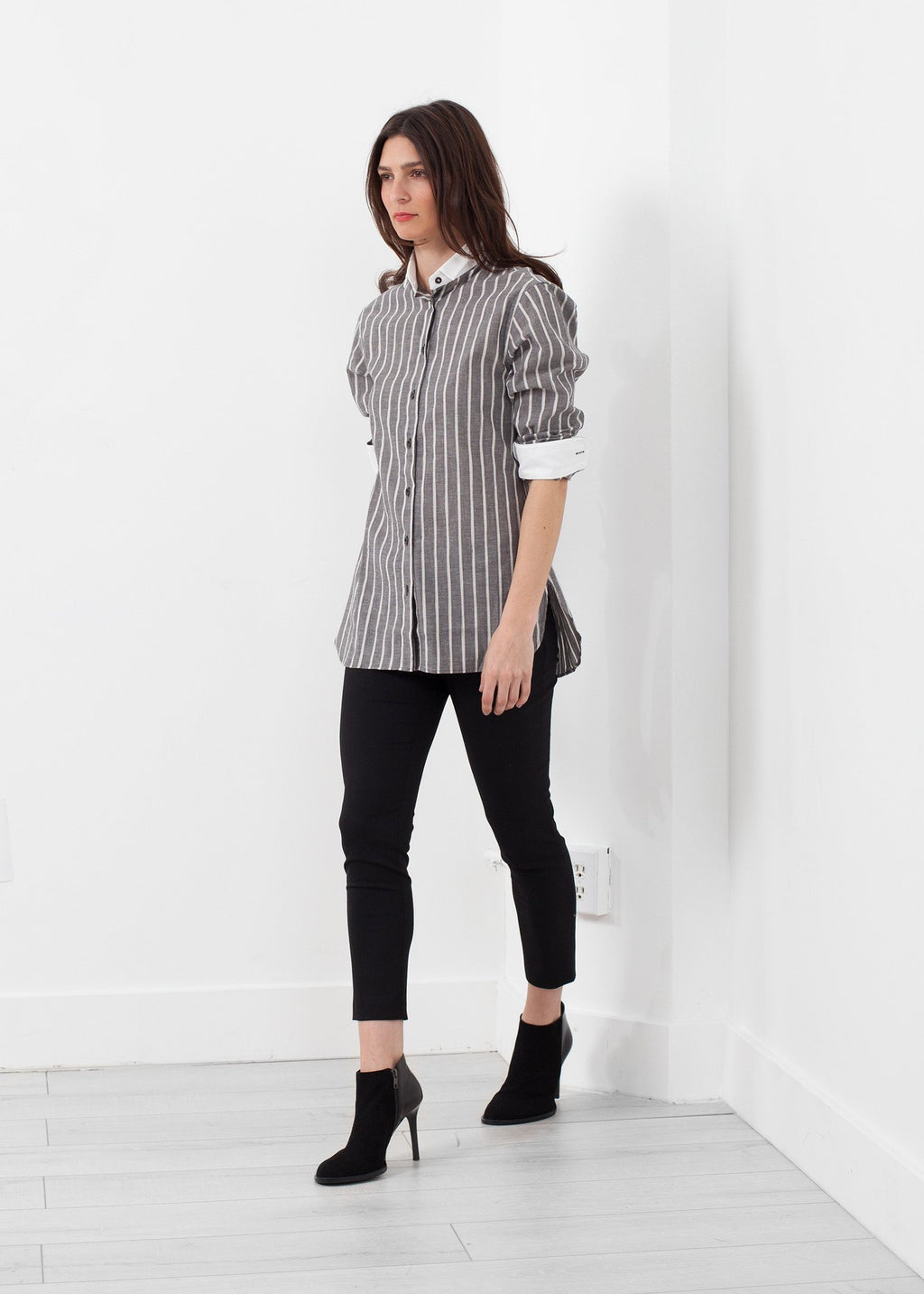 Striped Tuxedo Shirt|women's tops[option1]|[option2]|[option3] - hello