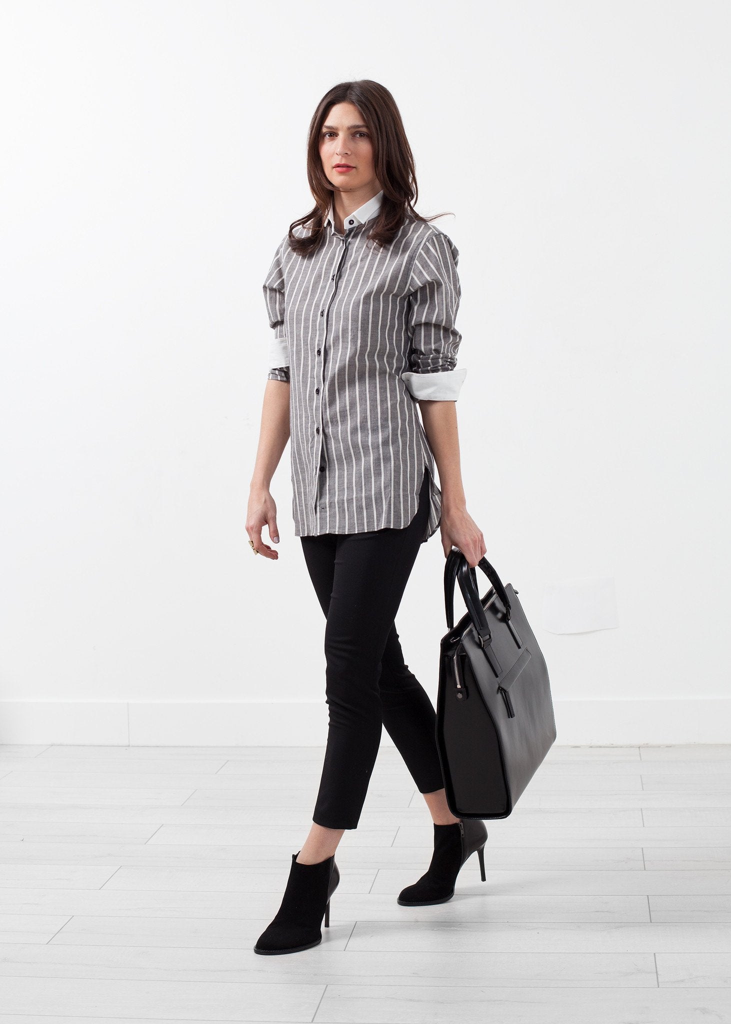 Striped Tuxedo Shirt|women's tops[option1]|[option2]|[option3] - hello