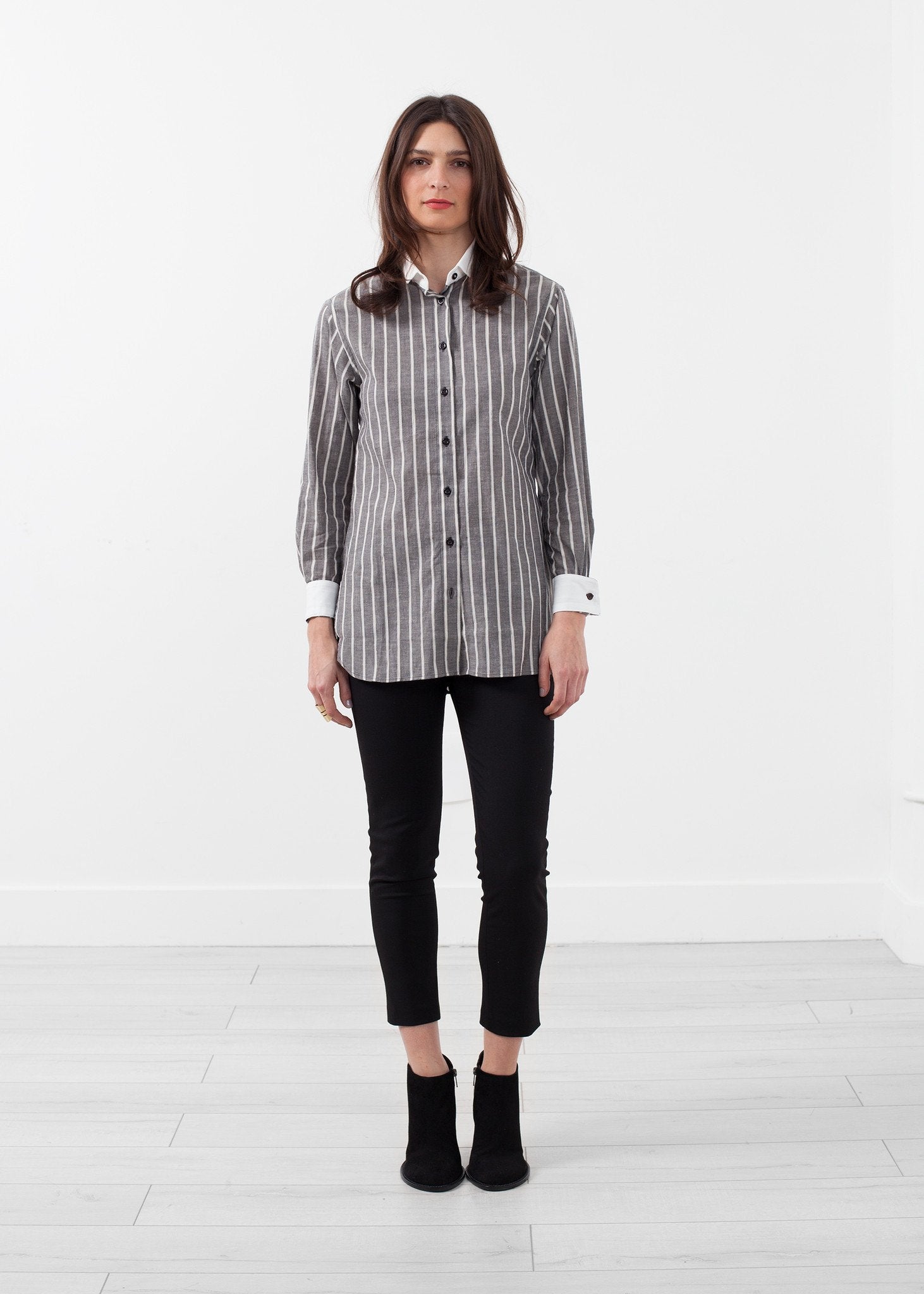 Striped Tuxedo Shirt|women's tops[option1]|[option2]|[option3] - hello