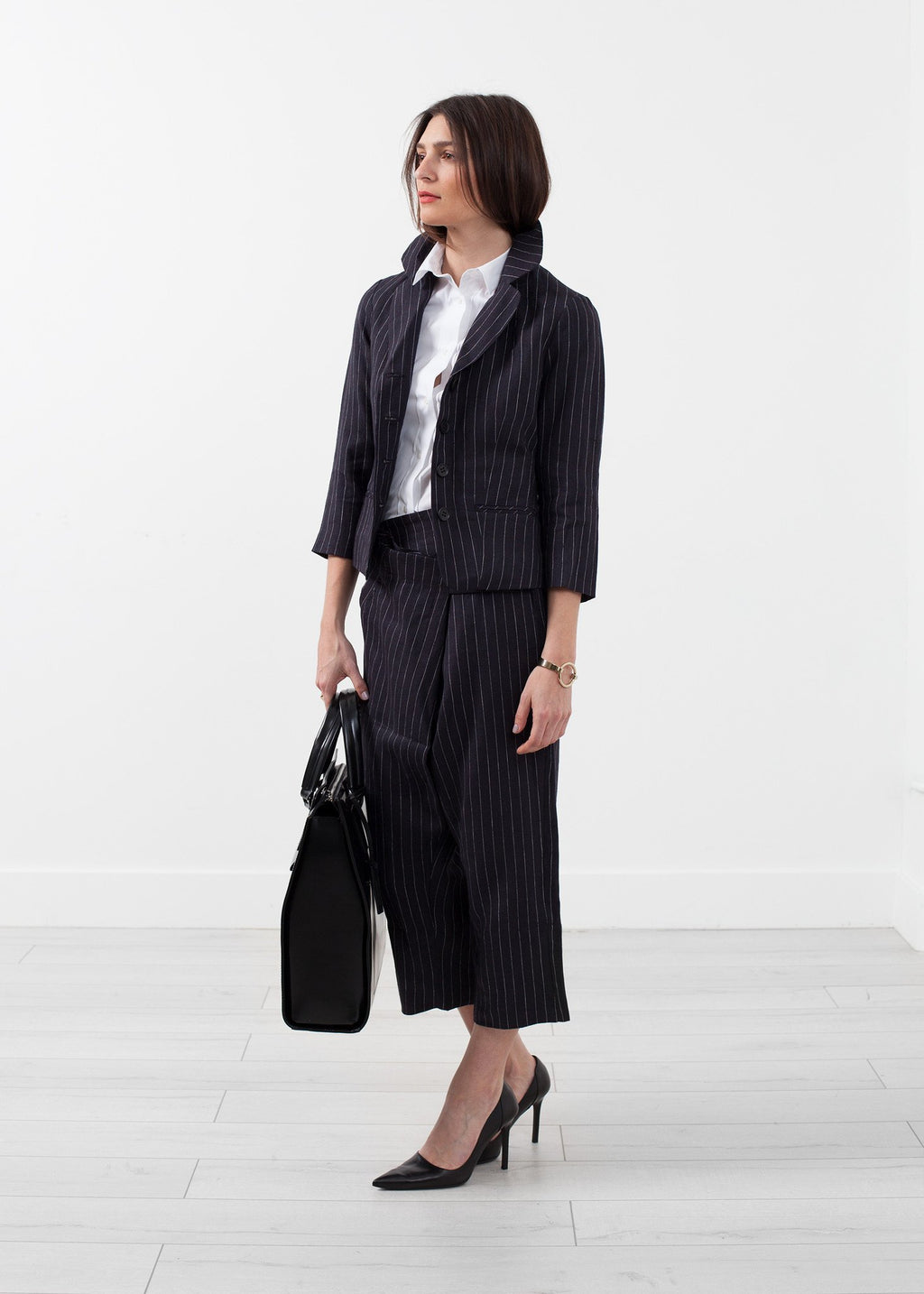 Pinstripe Blazer|women's coats & jackets[option1]|[option2]|[option3] - hello
