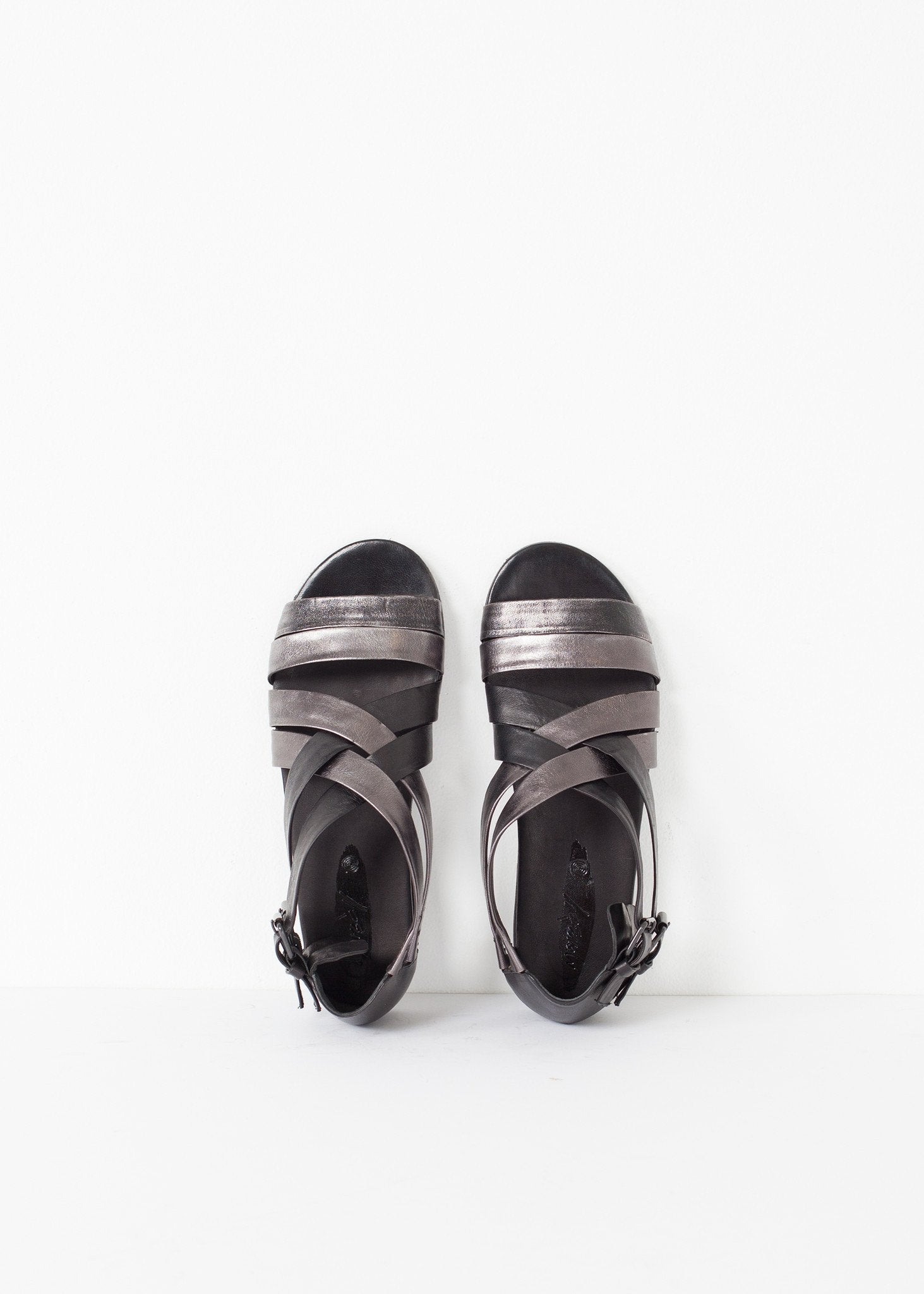 Wrap Sandal in Black/Steel|women's shoes[option1]|[option2]|[option3] - hello