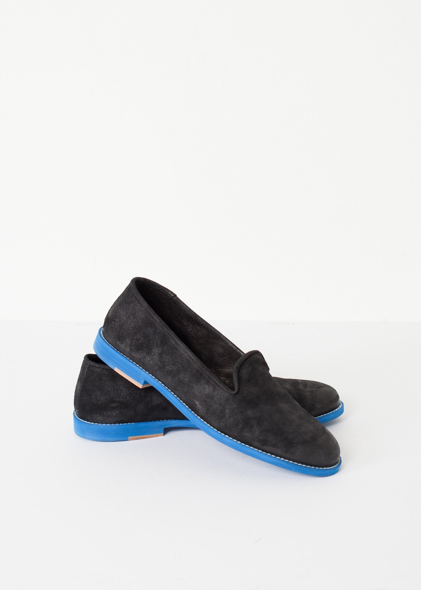Suede Loafers - Black/Blue|men's shoes[option1]|[option2]|[option3] - hello