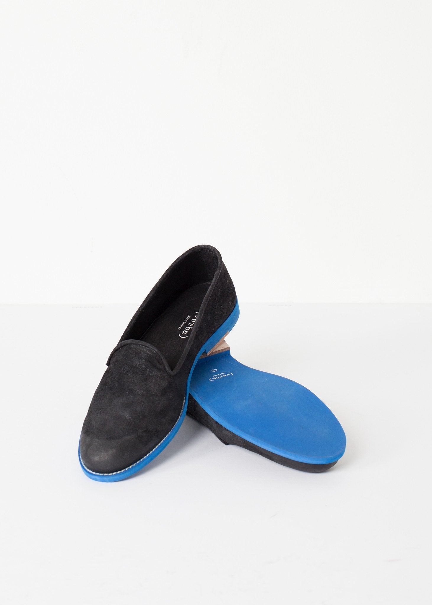 Suede Loafers - Black/Blue|men's shoes[option1]|[option2]|[option3] - hello