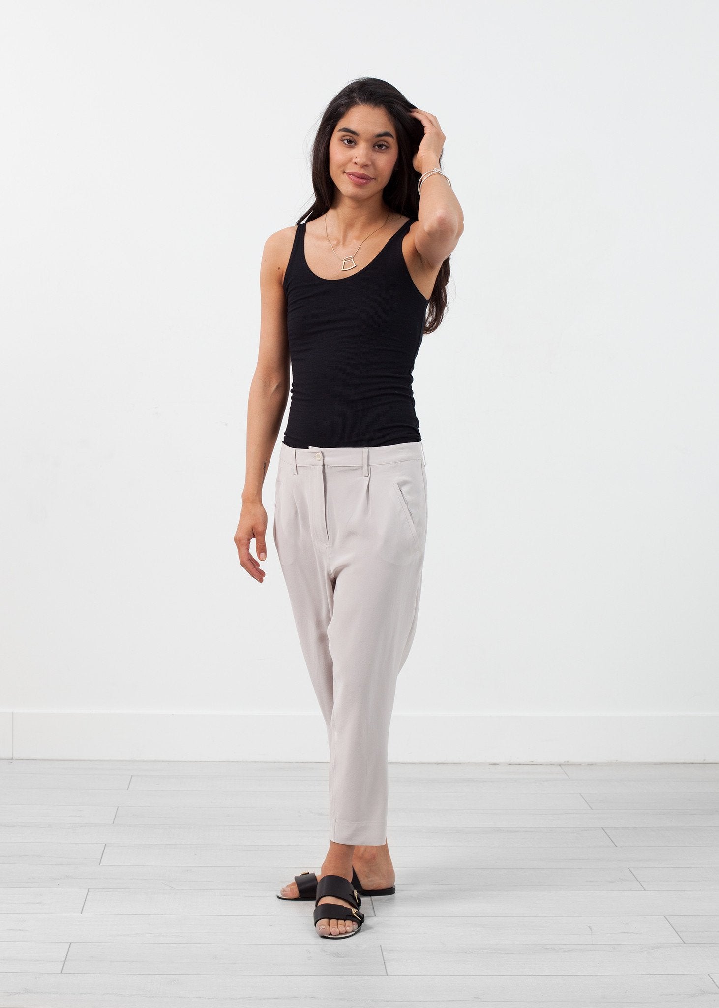 Silk Drop Crotch Pant|women's pants[option1]|[option2]|[option3] - hello
