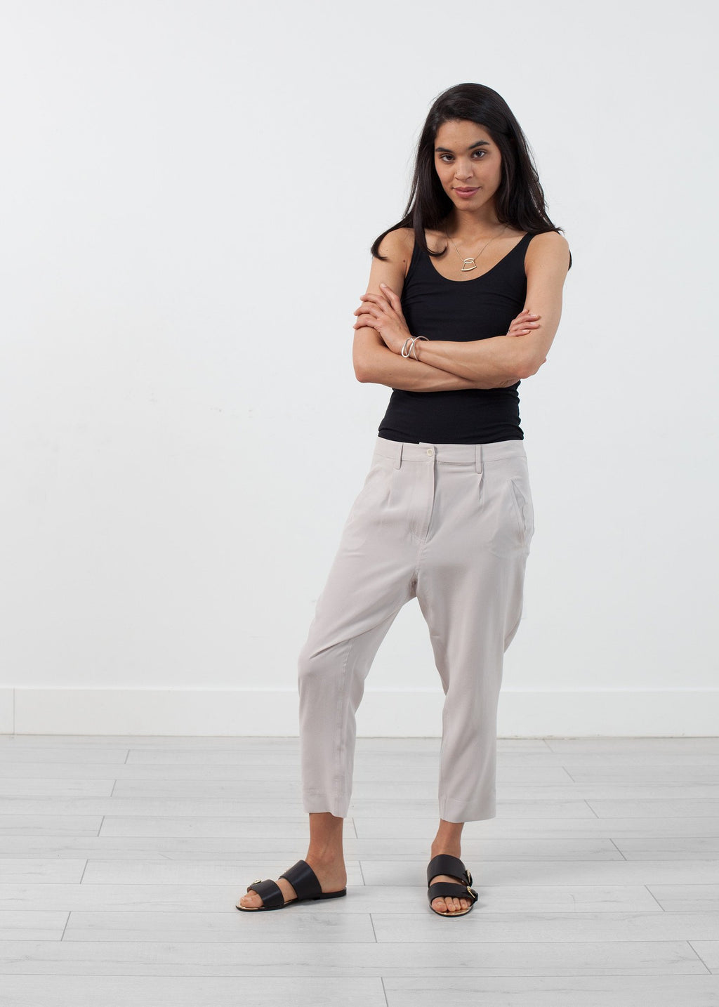 Silk Drop Crotch Pant|women's pants[option1]|[option2]|[option3] - hello