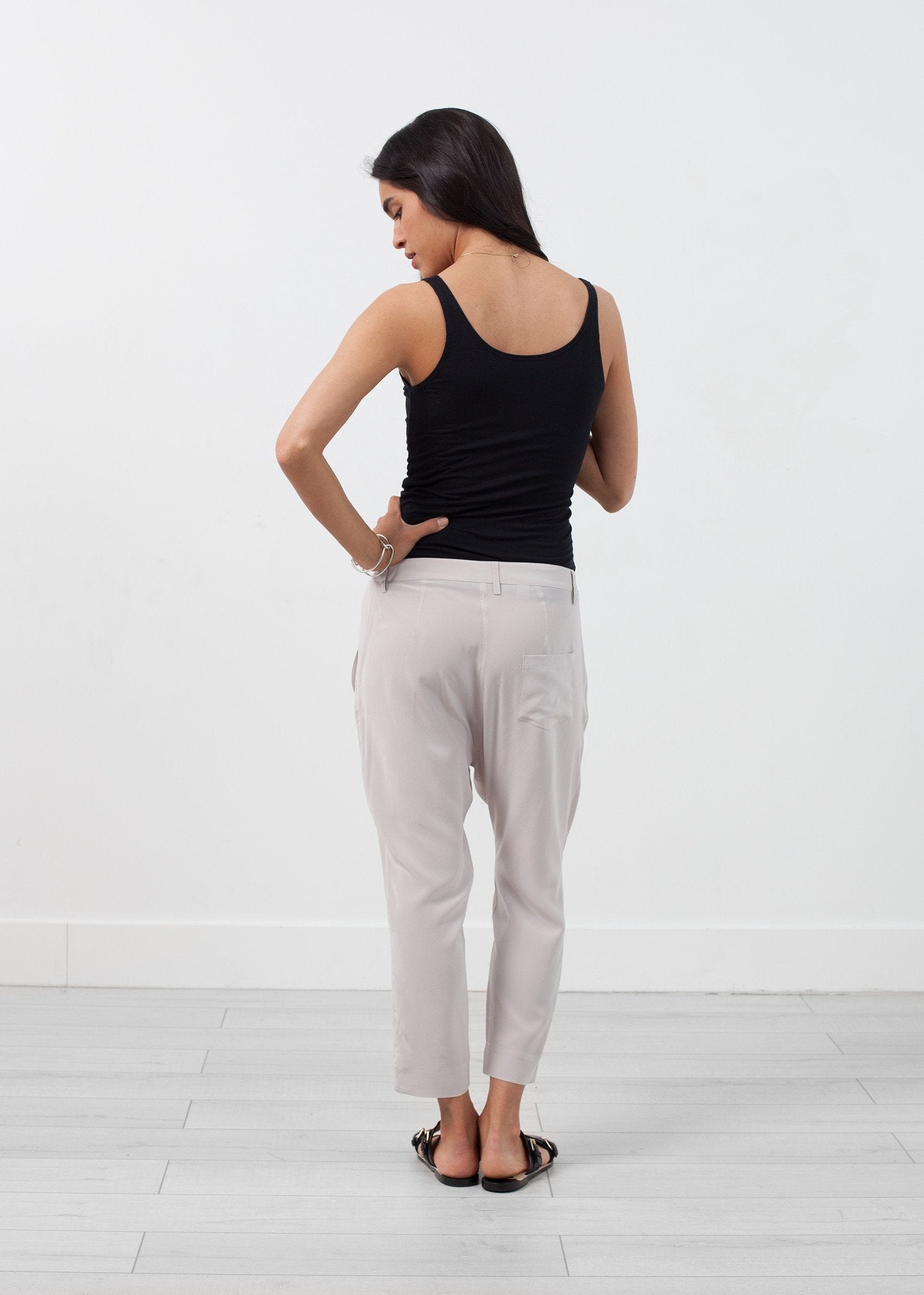 Silk Drop Crotch Pant|women's pants[option1]|[option2]|[option3] - hello