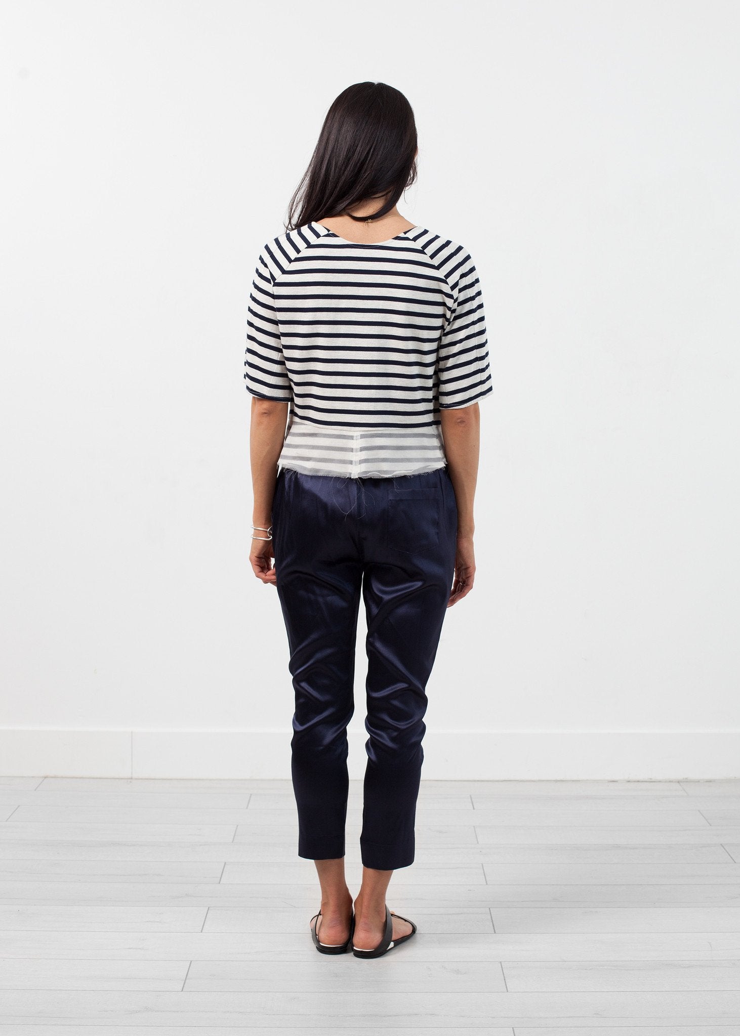 Sleeve Top in Navy Stripe|women's tops[option1]|[option2]|[option3] - hello