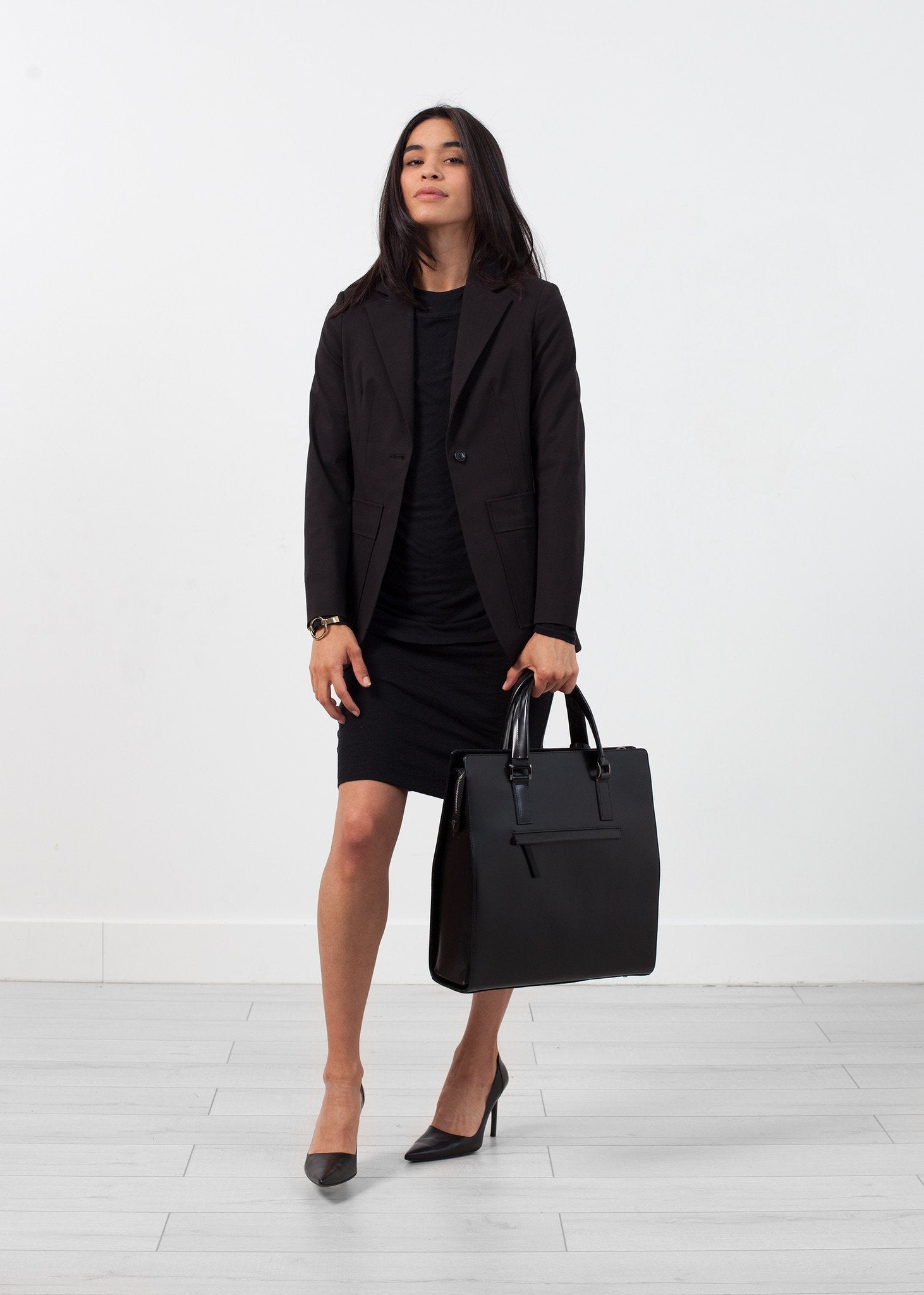 Double Pocket Blazer in Black|women's coats & jackets[option1]|[option2]|[option3] - hello