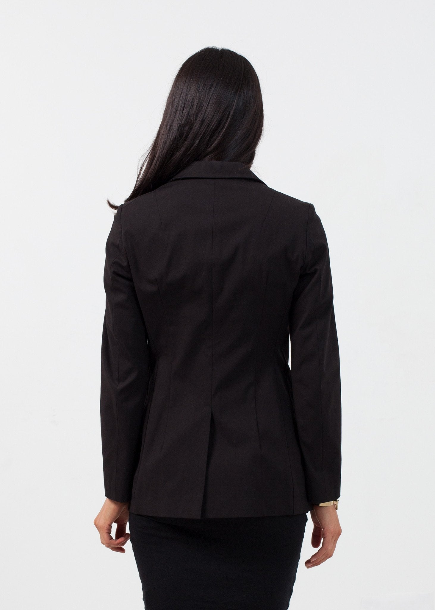 Double Pocket Blazer in Black|women's coats & jackets[option1]|[option2]|[option3] - hello