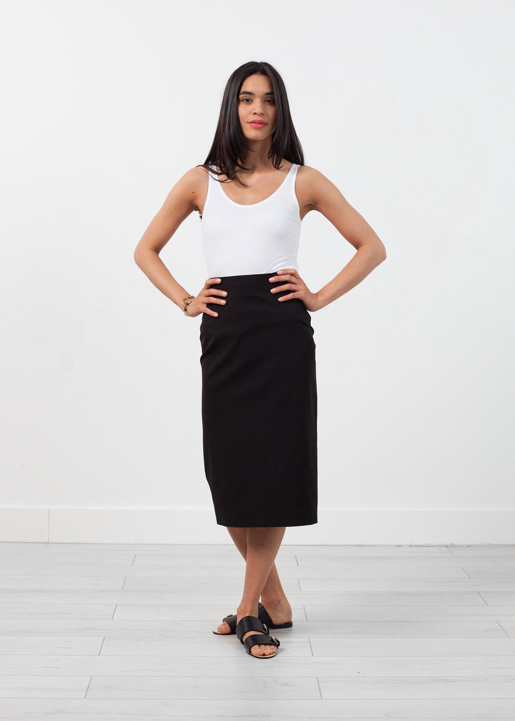 Long Pencil Skirt in Black|women's skirts[option1]|[option2]|[option3] - hello