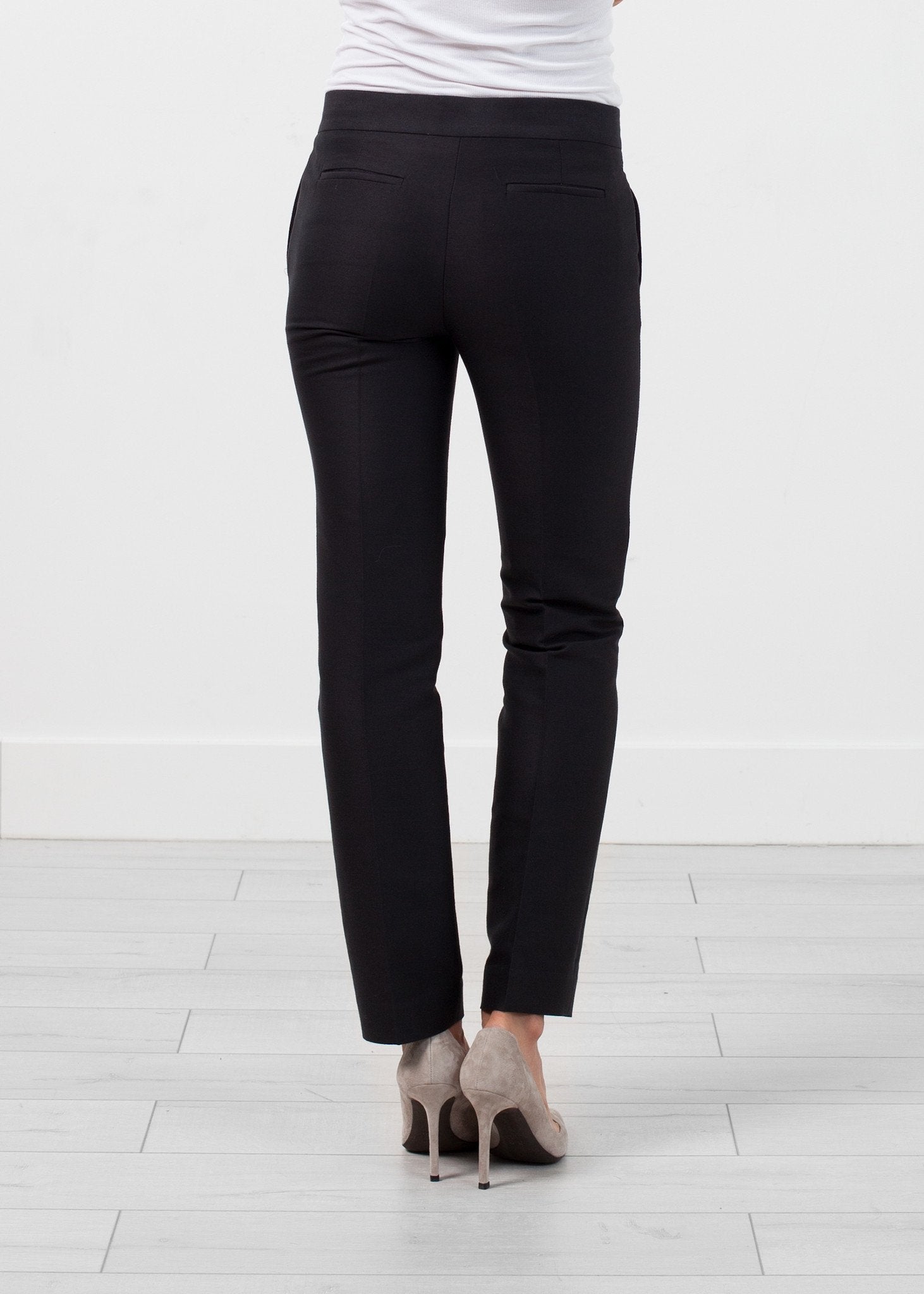 Straight Seam Trouser in Black|women's pants[option1]|[option2]|[option3] - hello