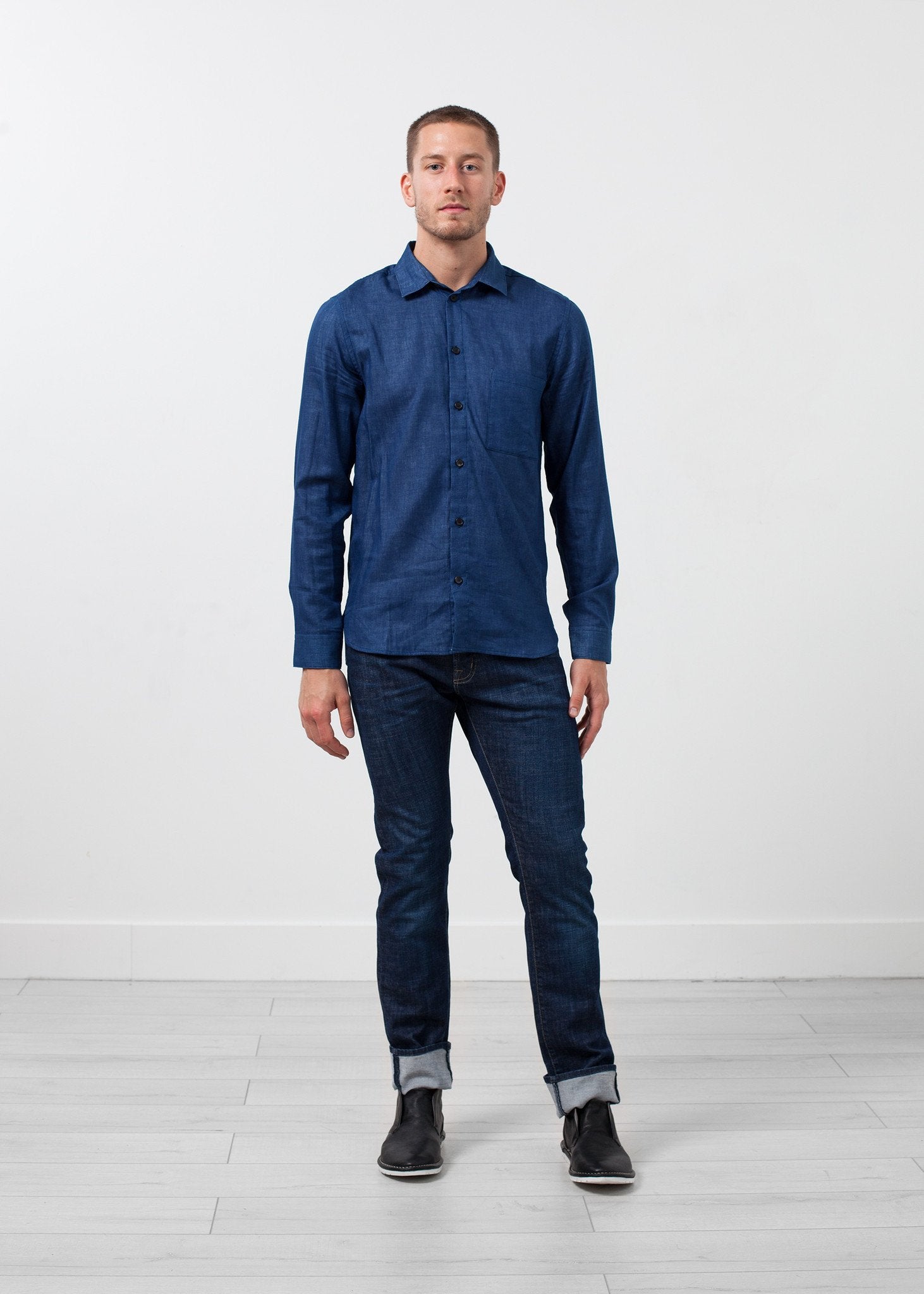 Casual Indigo Shirt|Mens Shirts[option1]|[option2]|[option3] - hello