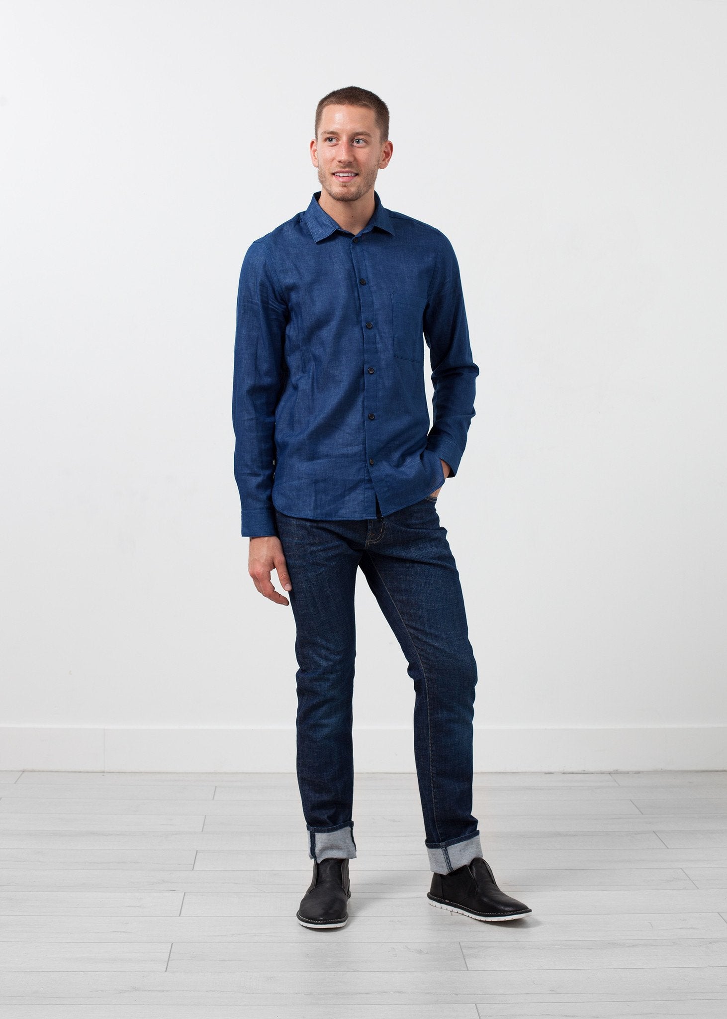 Casual Indigo Shirt|Mens Shirts[option1]|[option2]|[option3] - hello