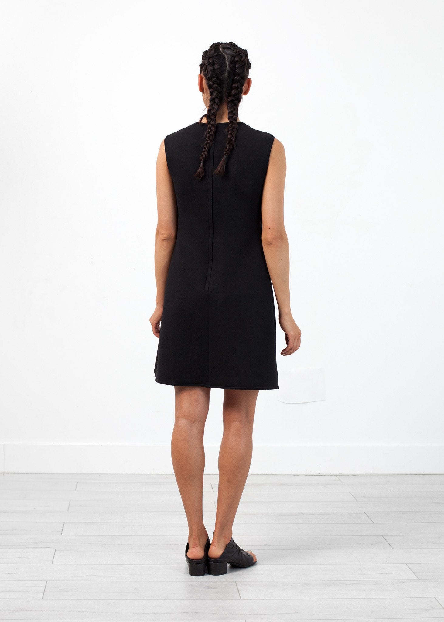 Neoprene Flower Dress in Black|women's dresses[option1]|[option2]|[option3] - hello