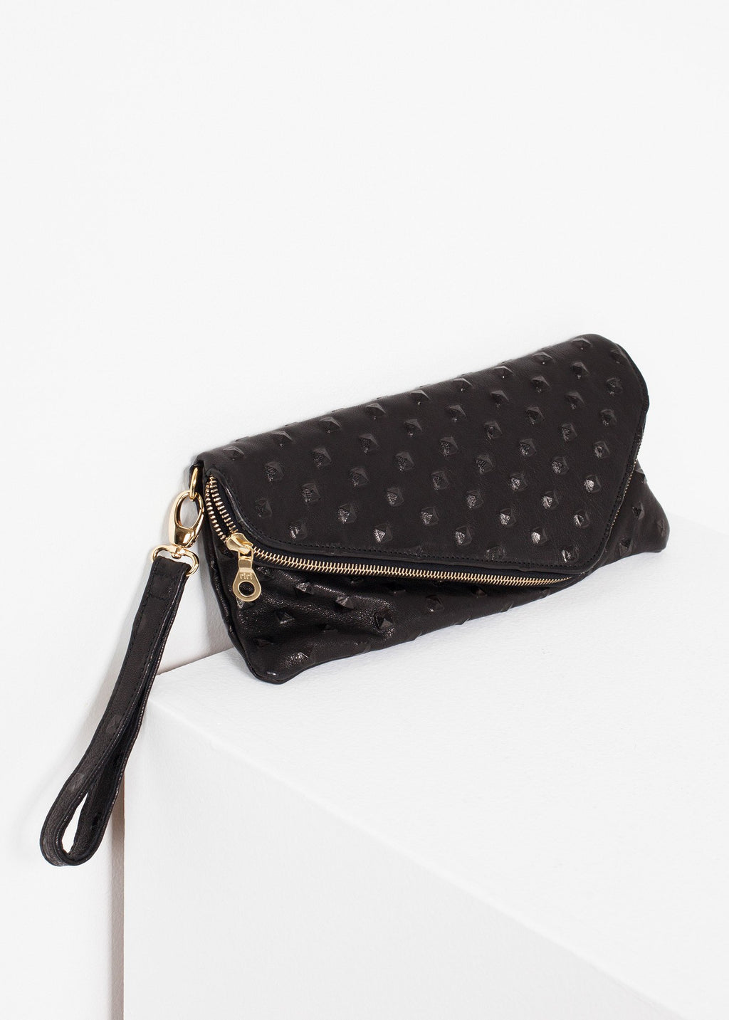 Roxanne Leather Clutch in Black|women's bags[option1]|[option2]|[option3] - hello