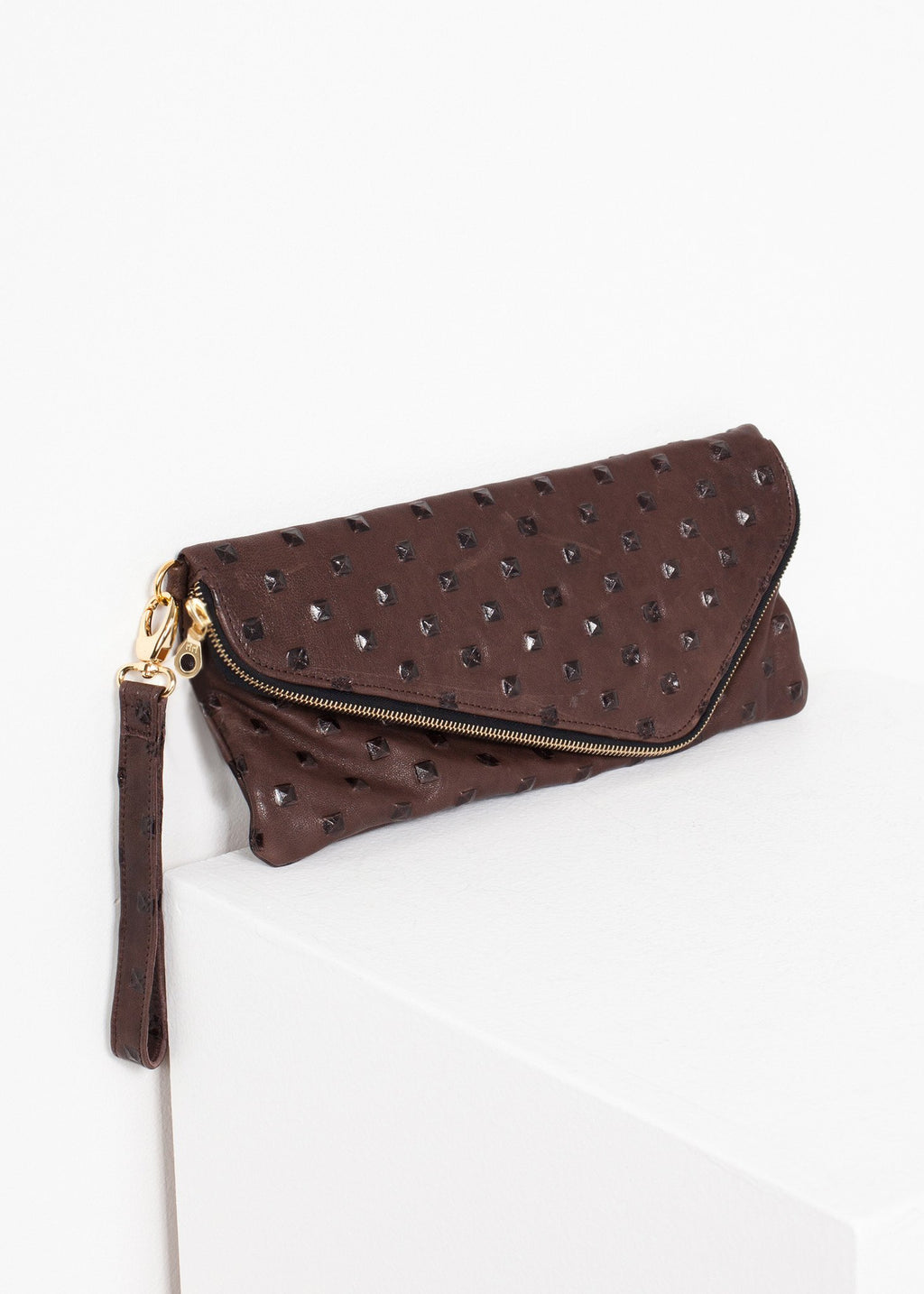 Roxanne Leather Clutch in Brown|women's bags[option1]|[option2]|[option3] - hello