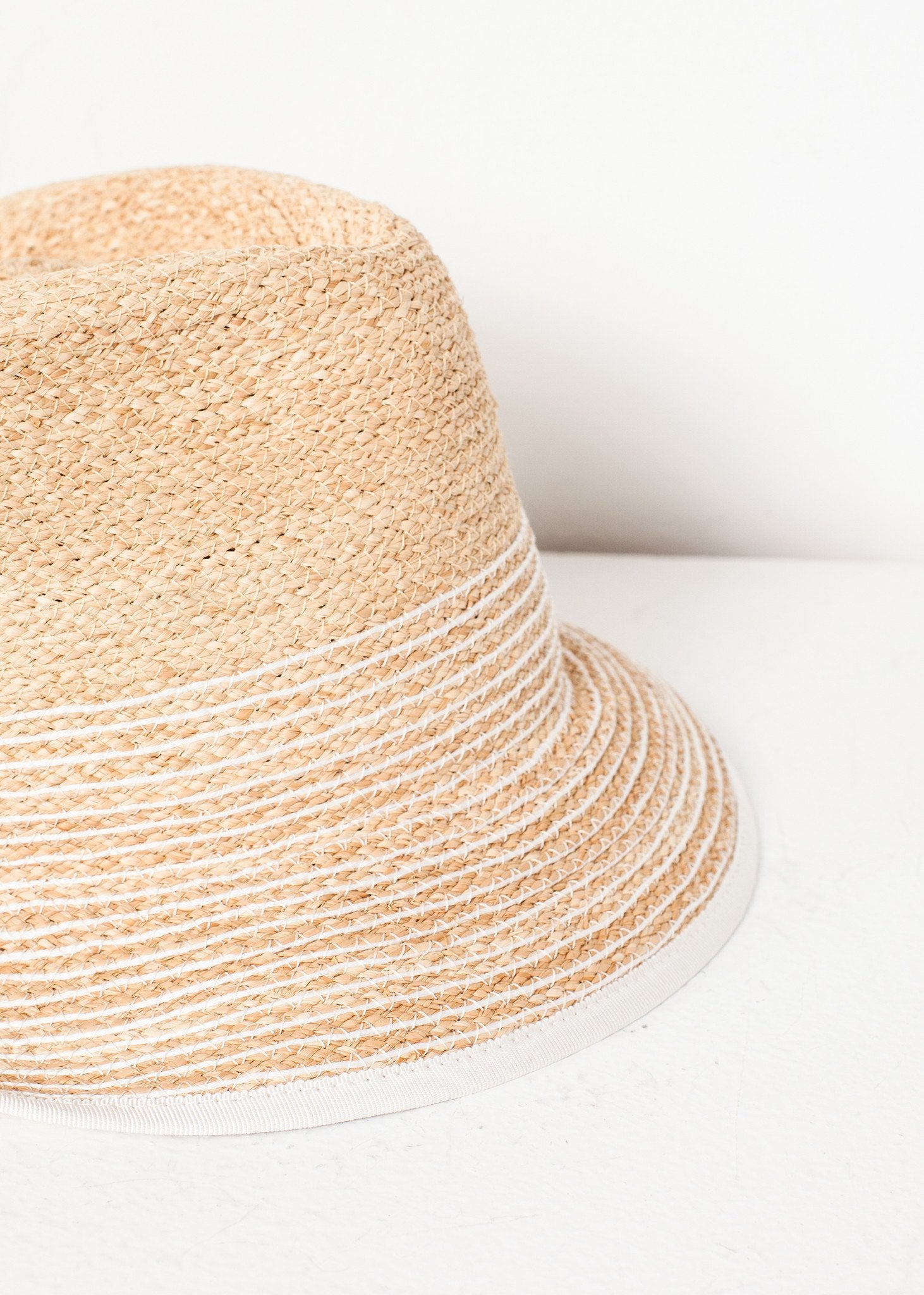 Washboard Hat in Straw/White|women's hats[option1]|[option2]|[option3] - hello