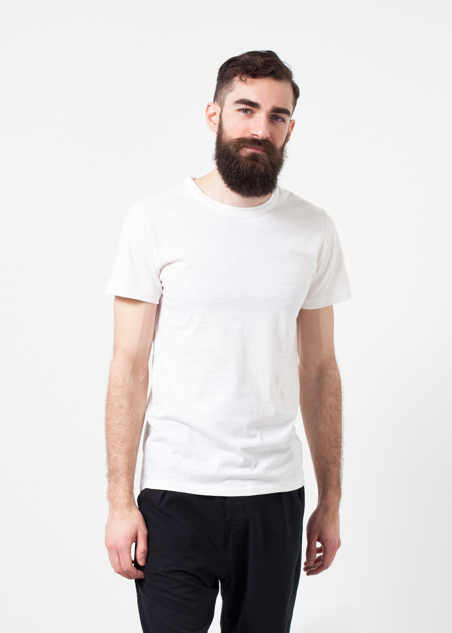 Comfort Tee in White Wool Blend|men's t-shirts[option1]|[option2]|[option3] - hello